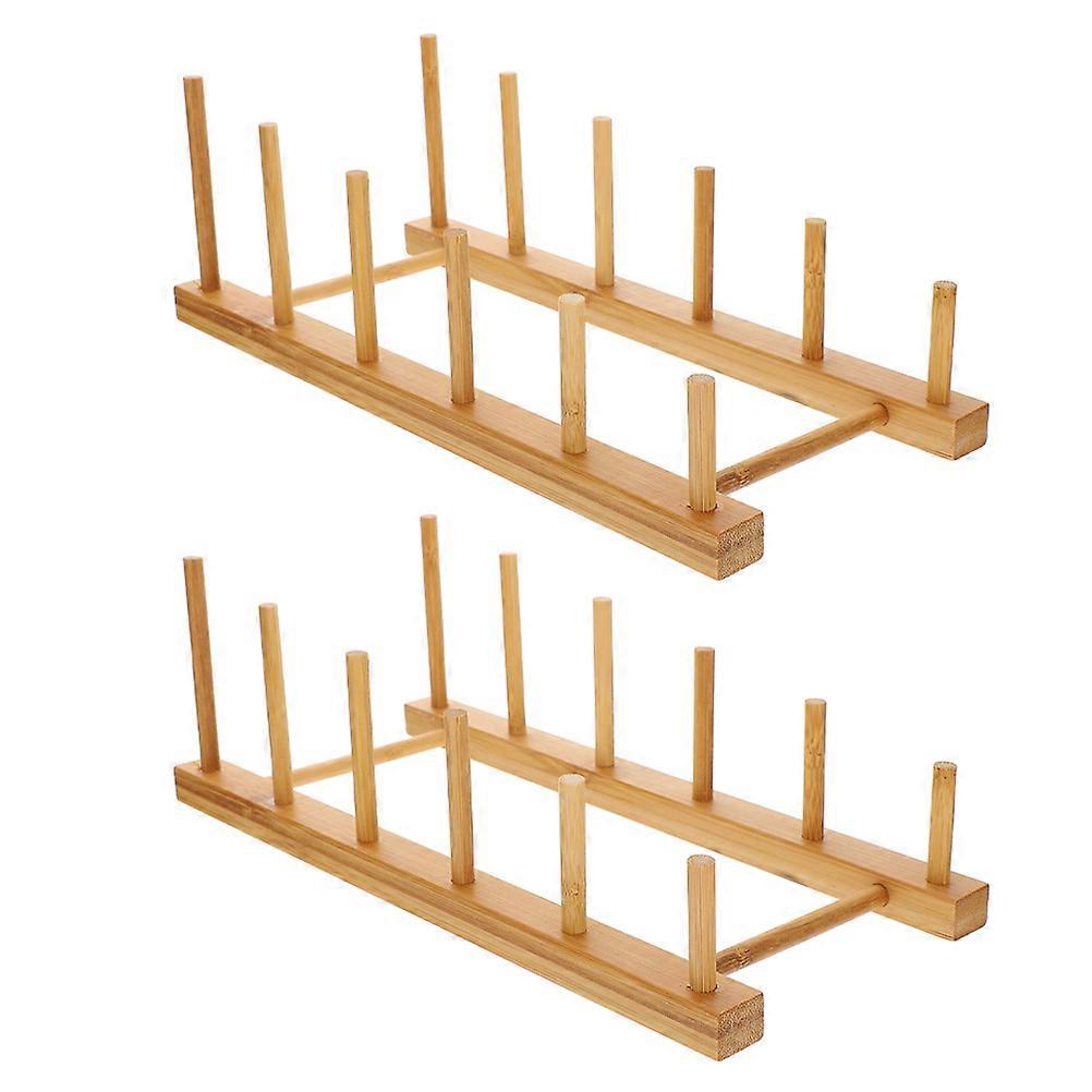 2pcs Drying Racks Draining Storage Stands for Tableware (Khaki)
