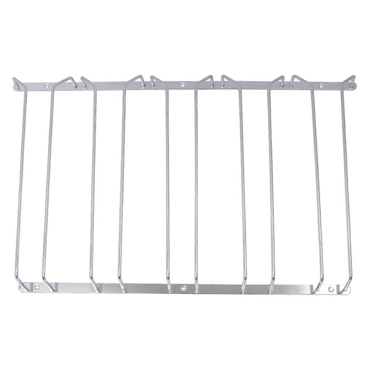 Stainless Steel Multilayer Wine Cups Holder Rack for Kitchen Storage Silver 4 Rows