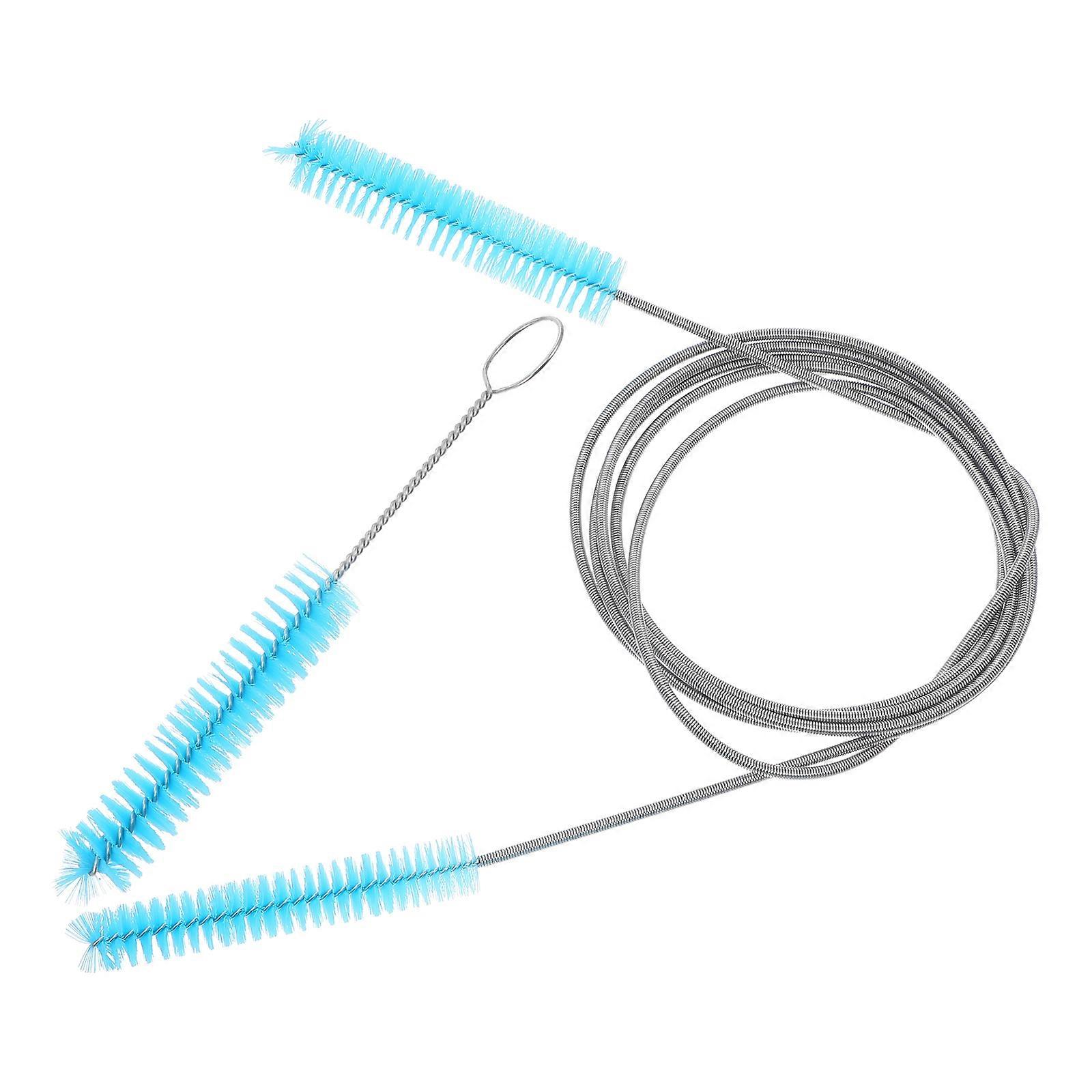 2pcs Head Tube Cleaning Brush Set with Spring for Comprehensive Dirt Removal in Various Tubes, Stylish Design for Home and Kitchen Use