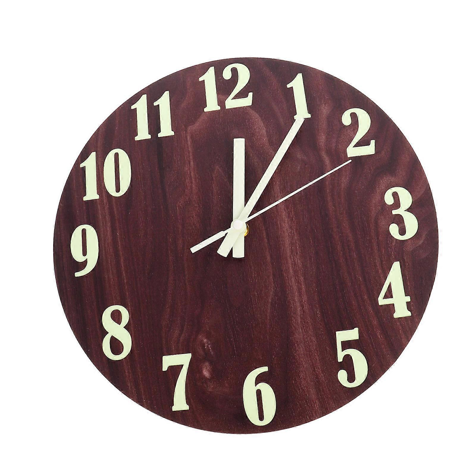 Night Light Wall Clock Minimalist Design Space-saving Office Decoration 30X30CM Acrylic Mirror Surface 1Set
