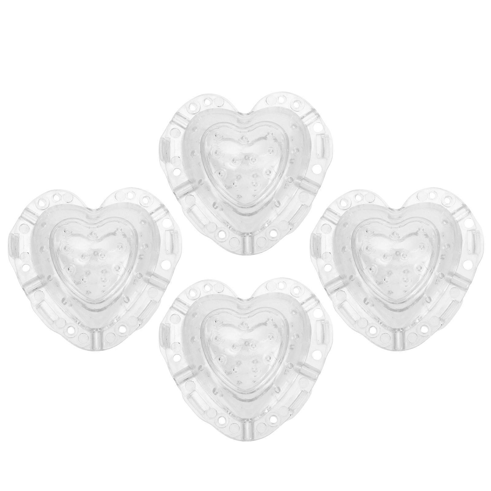 Heart Shaped Fruit Molds for Home Use Clear Plastic 4 Pieces Small Size