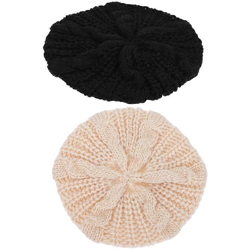 Here's a refined and professional product description based on the title you provided:

 

**2pcs Women's Knitted Wool Beret Hats – Lightweight &