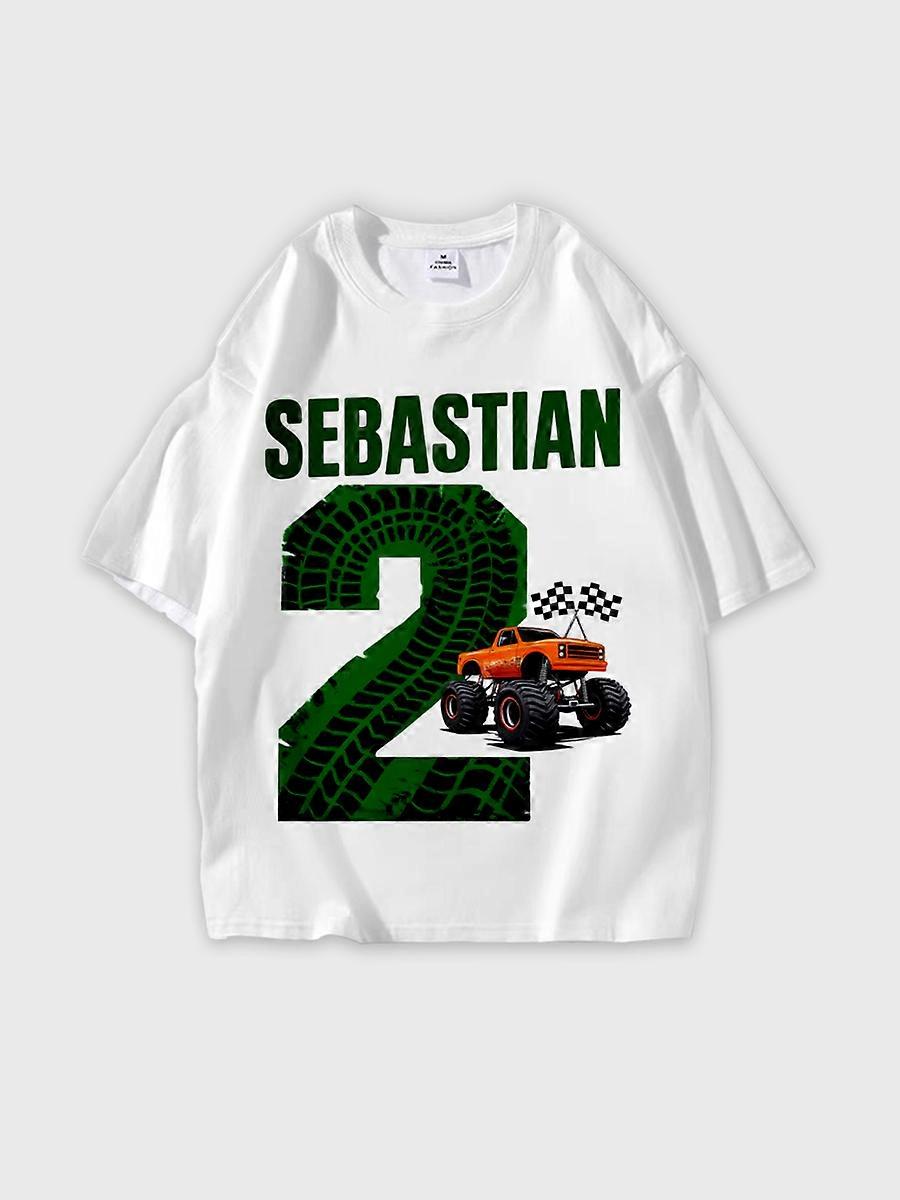 T-shirt round neck Pattern loose short sleeve N181