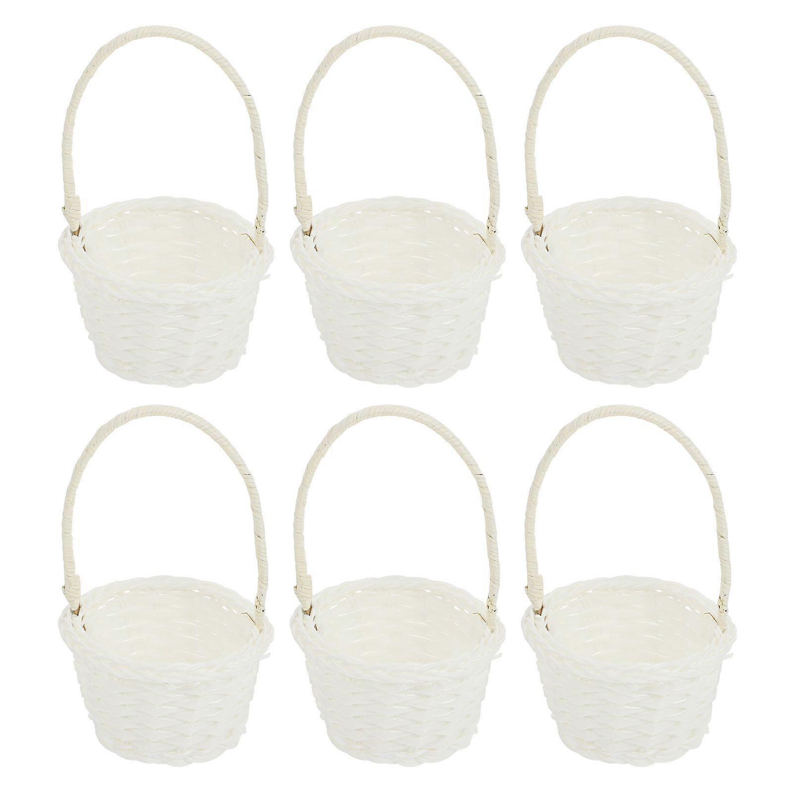6pcs Durable Woven Baskets Distinctive Rattan Baskets Premium Picnic Baskets