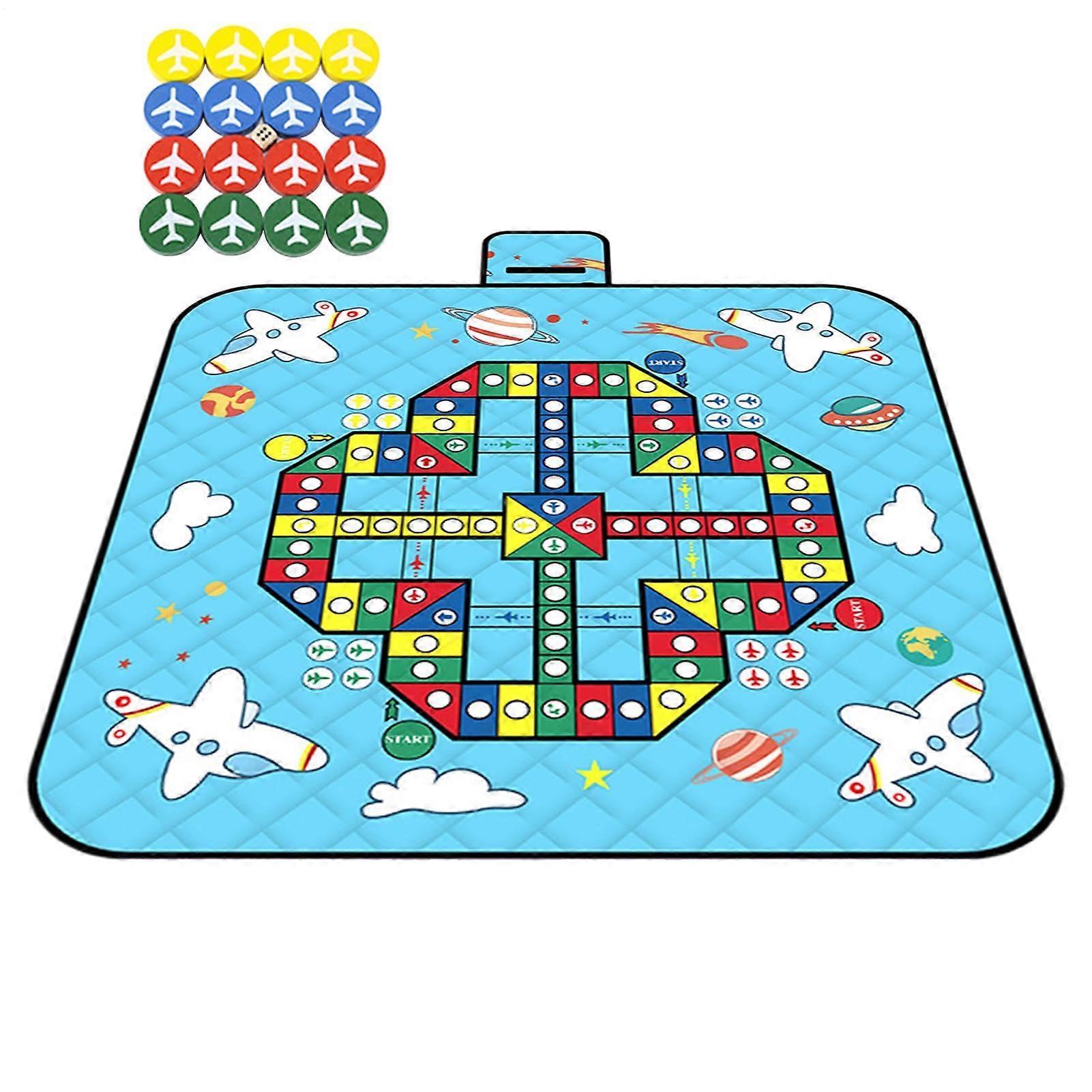 Outdoor Play Mat Camping Blanket Chess Carpet Game Mat Lightweight Foldable Family Game for Camping, Park, Lawn 200x200 cm