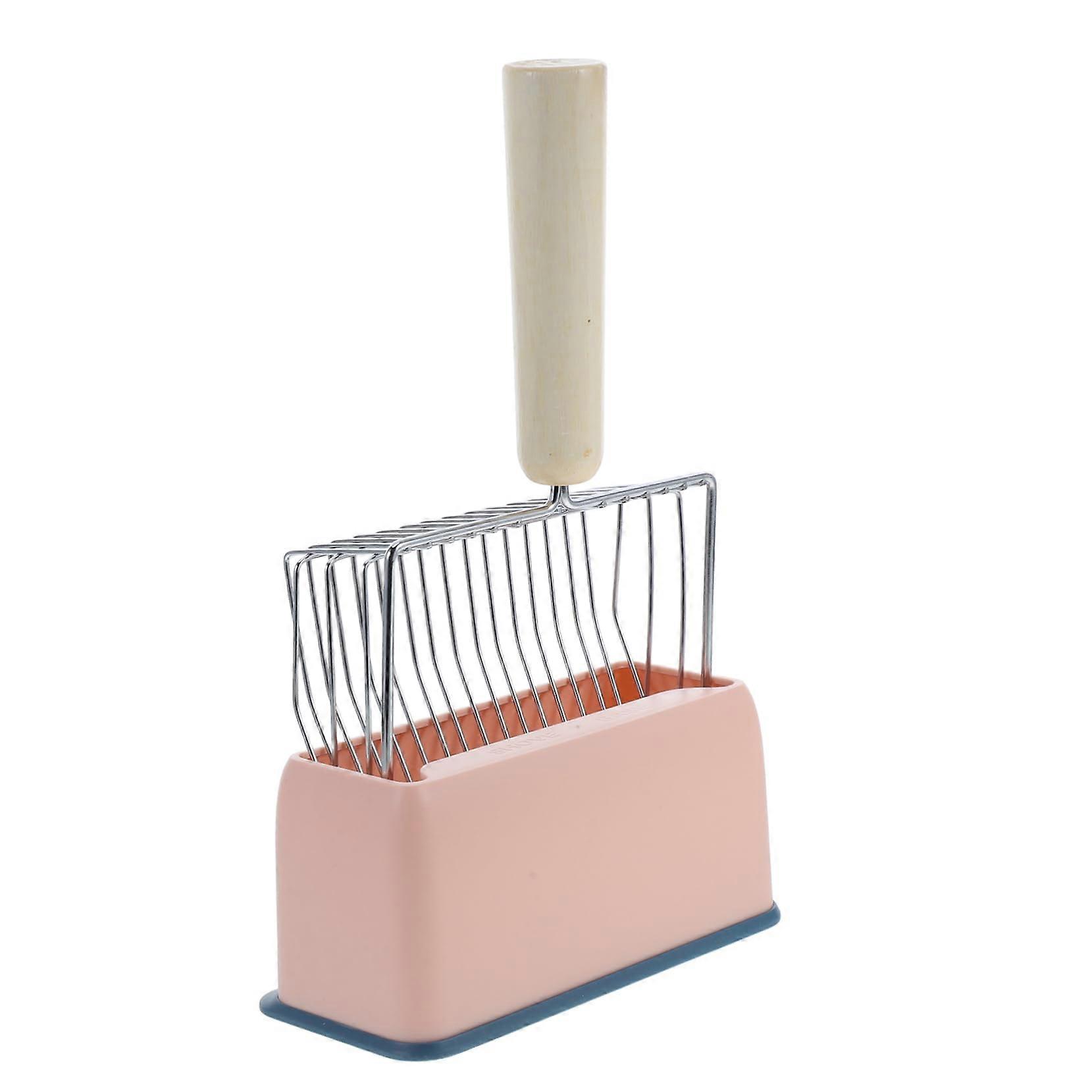 Metal Cat Litter Scoop with Long Handle for Pine Litter