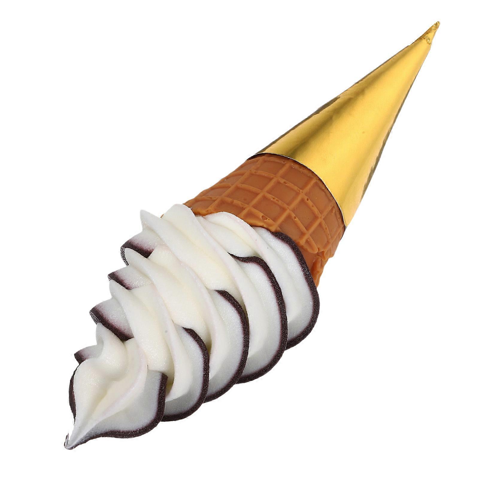 Coffee PVC Fake Ice Cream Cone Prop for Decoration with Realism and Quality 6.5 Inches