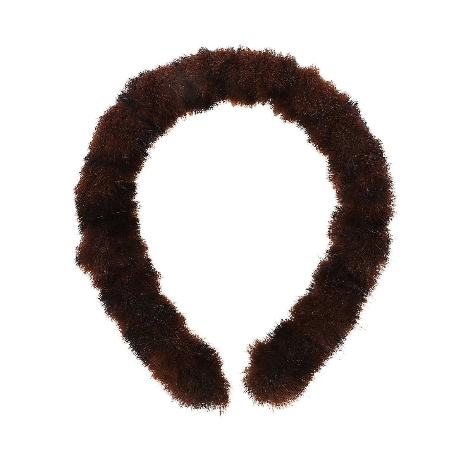 Leopard Print Headband Plush Material Face Washing Women Girls 1Set