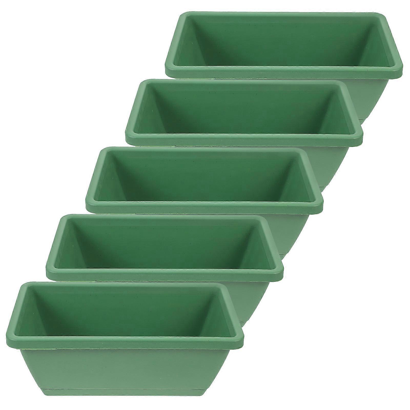 Green Plastic Planter for Outdoor Plants Durable Flower Pots Ideal for Gardening and Daily Use Size 5 Sets