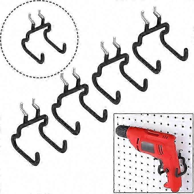 Heavy Duty Pegboard Hooks with Accessory Bag - Double Drill Hooks for Wall Pegboard & Tool Organizer (2.5cm Hole Spacing)
