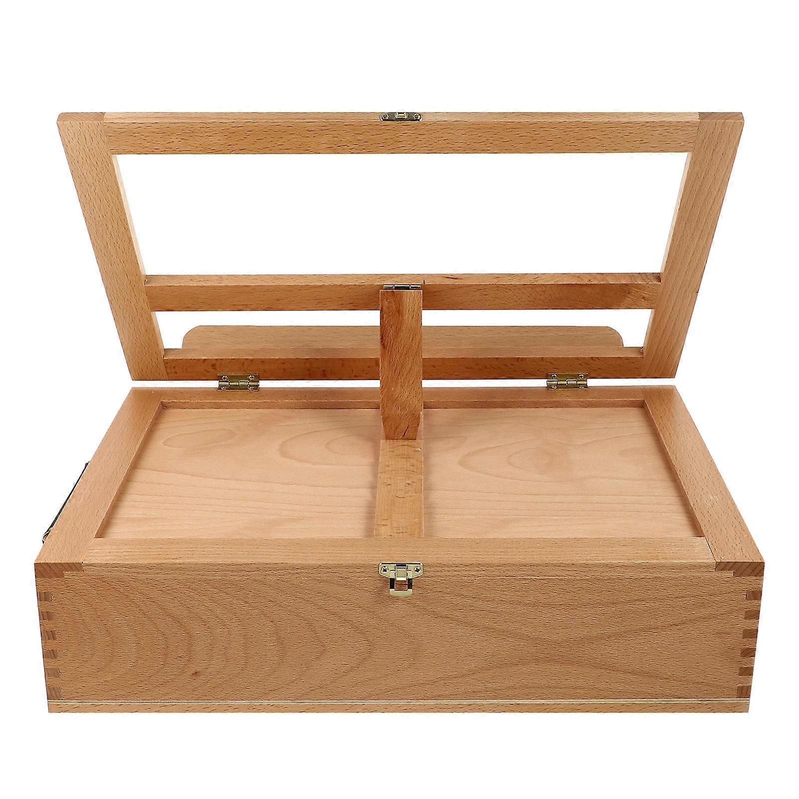Wooden Tabletop Display Rack for Paintings and Photos with Foldable Design Brown 1pc