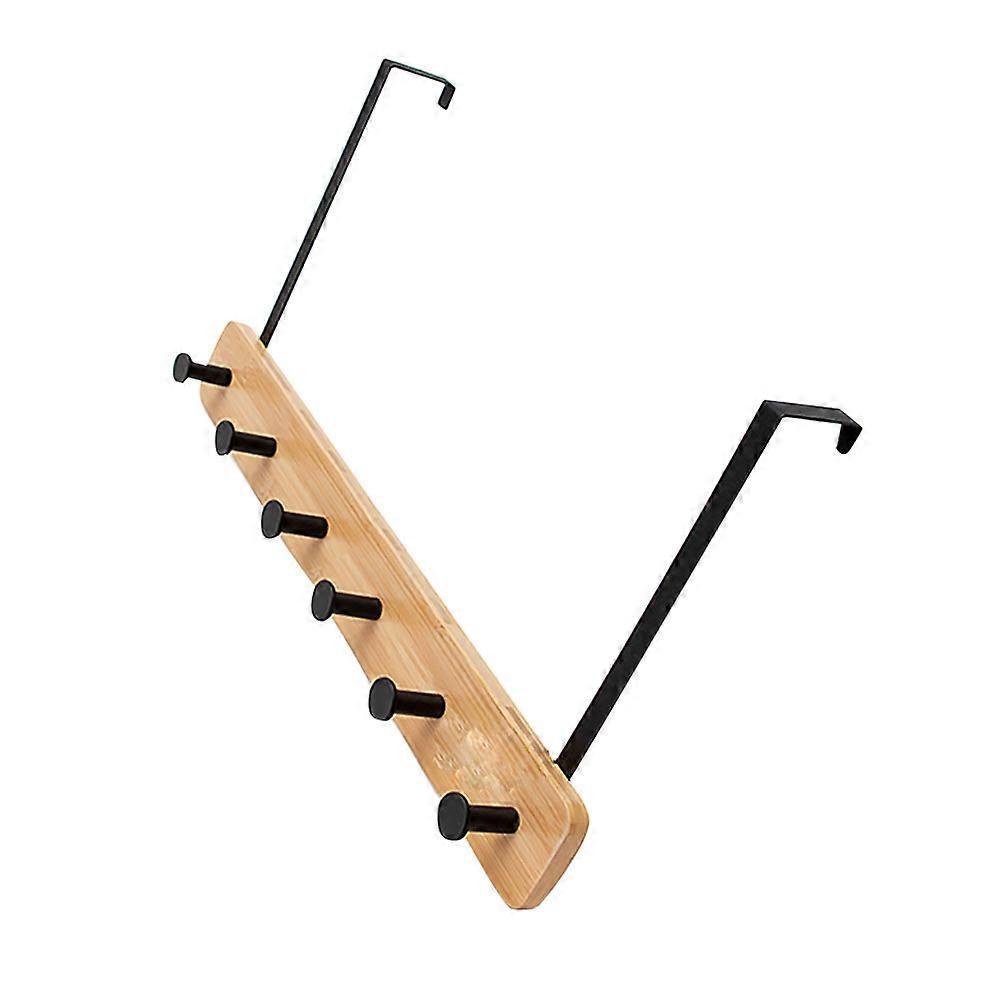 Khaki Clothes Organizer Rack with Stainless Steel Hooks for Door Back Space Saving Storage