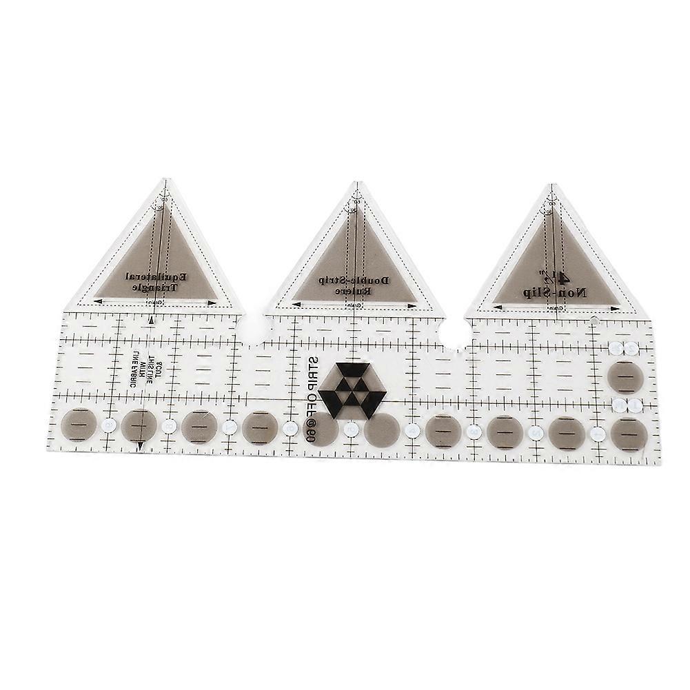 Ruler Grids Double Strip Ruler Transparent Acrylic Non Slip Quarter Triangle Cutting Guide for Sewing