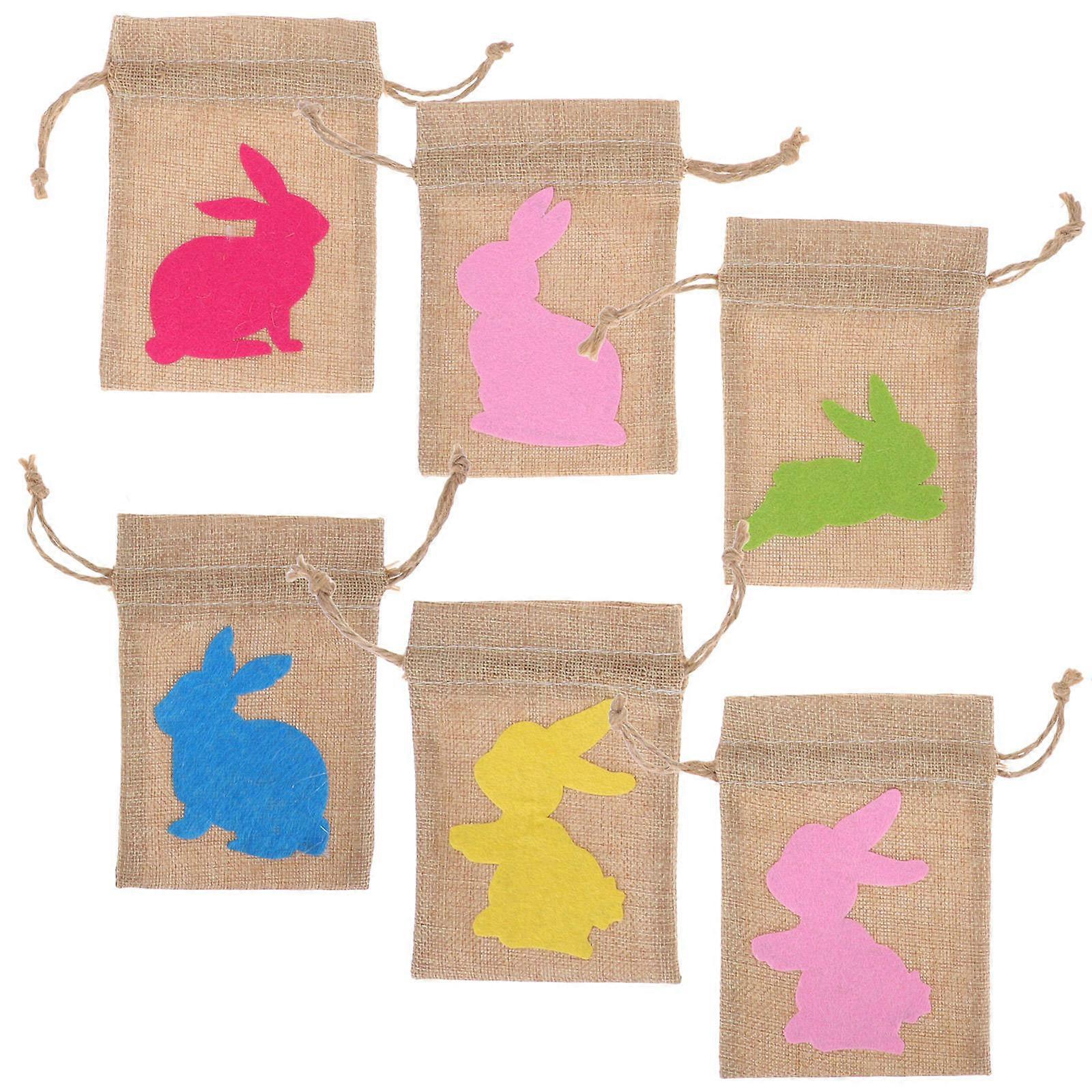 イースターや誕生日パーティーの友人に適したお祝いのバニーバッグセットは、ギフトパッキング用にさまざまな色で作られています 6個