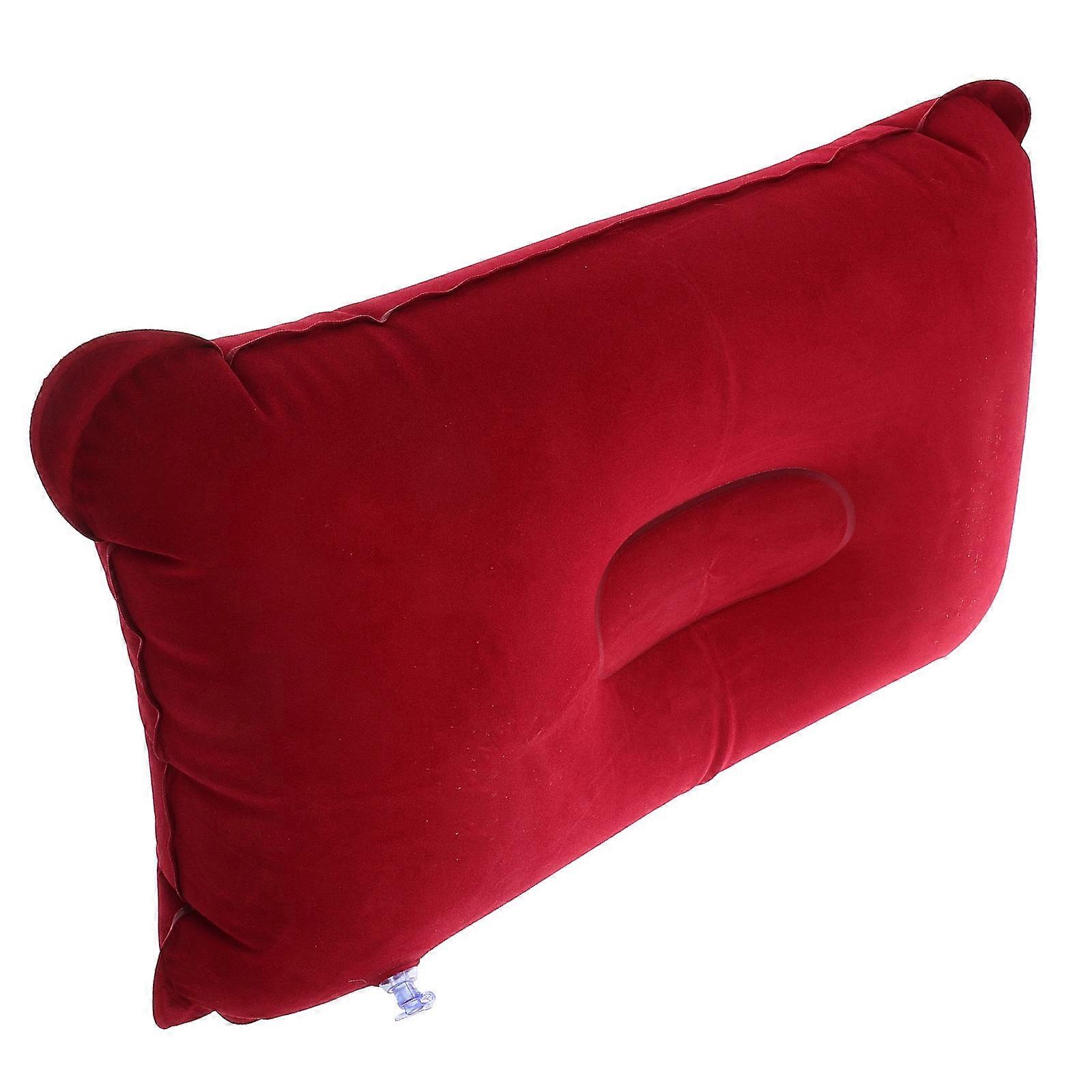 Camping Inflatable Pillow For Outdoor Enthusiasts Nap Comfort Multifunctional Design Red 1Pcs