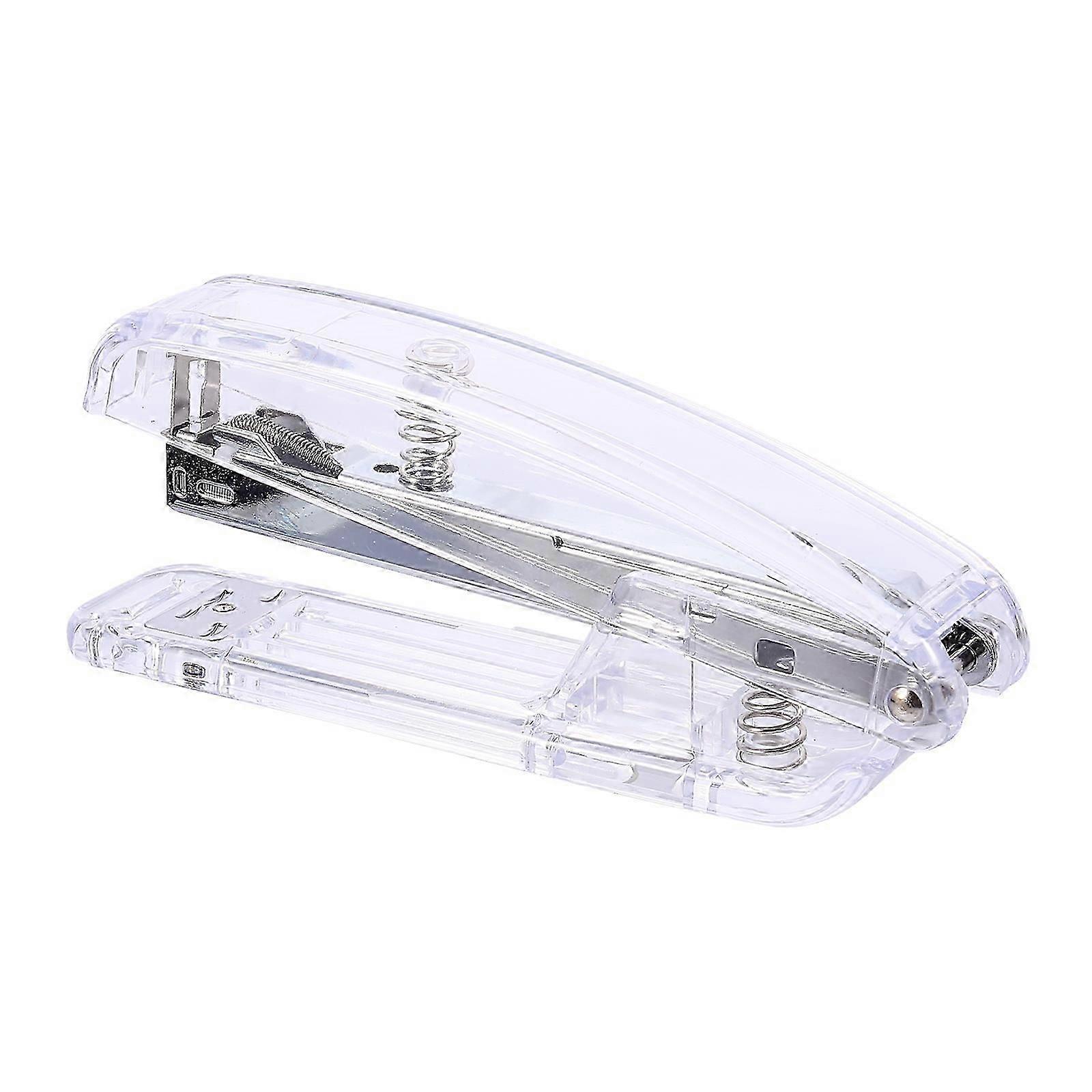 Manual Office Stapler Creative Design Binding Tool Compact Size 15x6x3cm Silver Plastic Alloy For Travel 1Pc