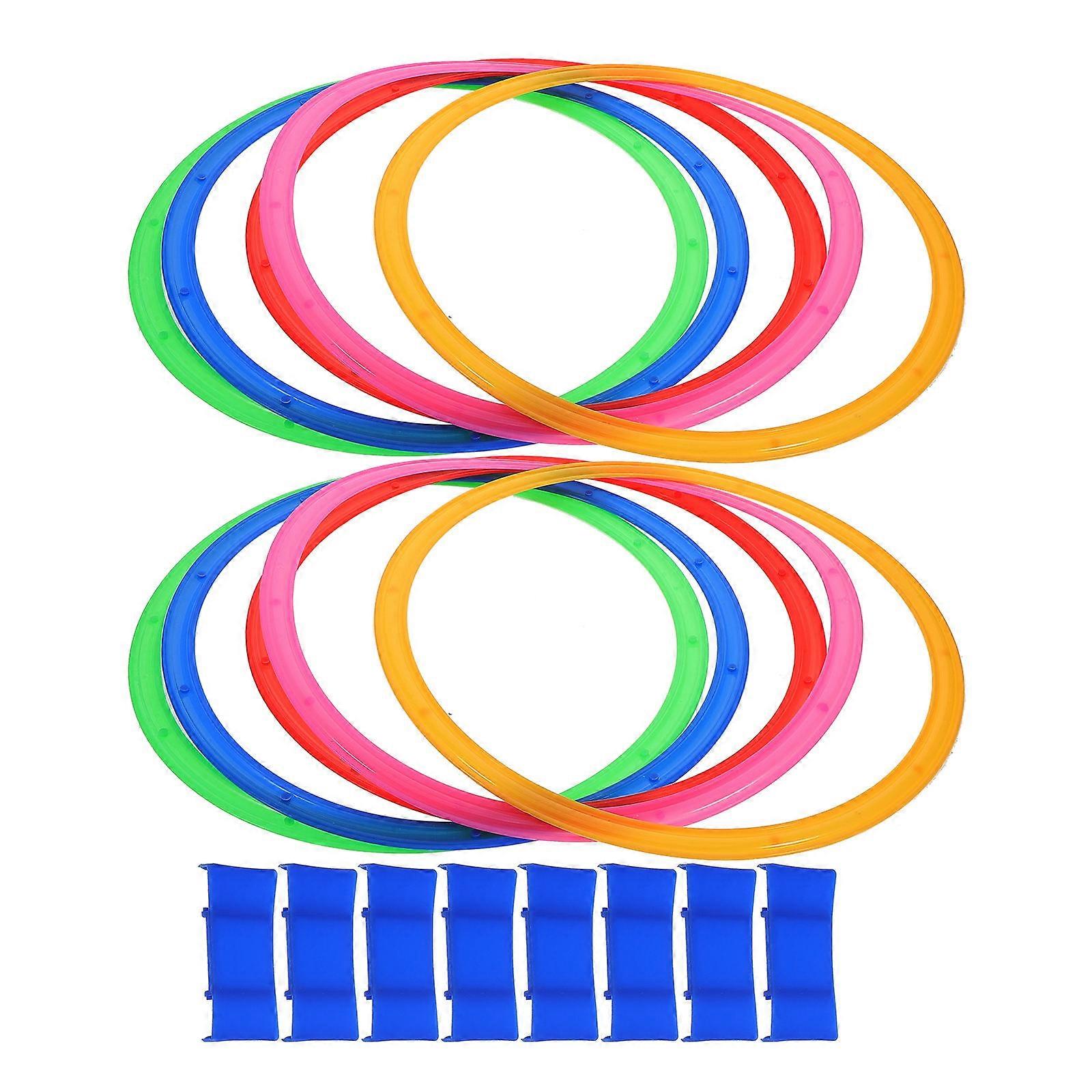 Indoor Hopscotch Game Set with Connectors Agility Training Hoops for Balance Development & Fun Activities at Birthday Parties