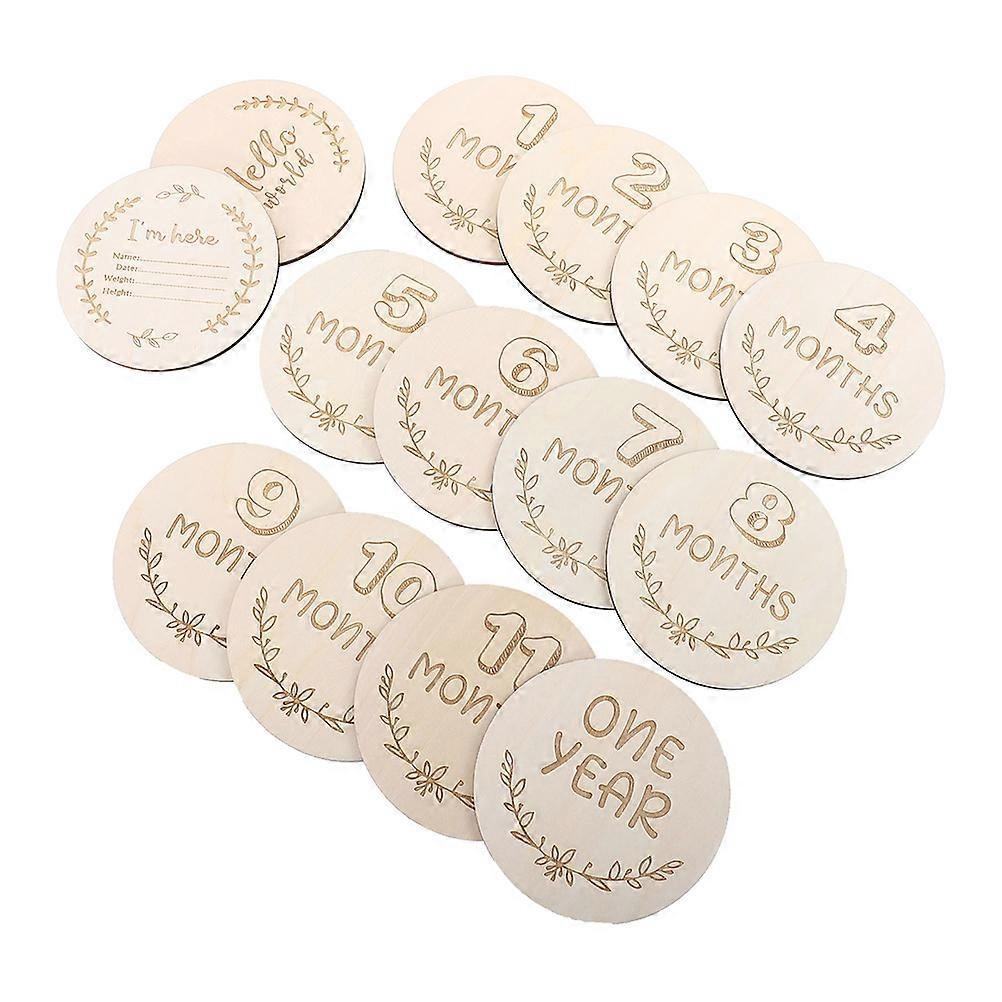 Beige Pregnancy Monthly Cards for Decoration Synthetic Material Infant Growth Photography Props 12 Pieces