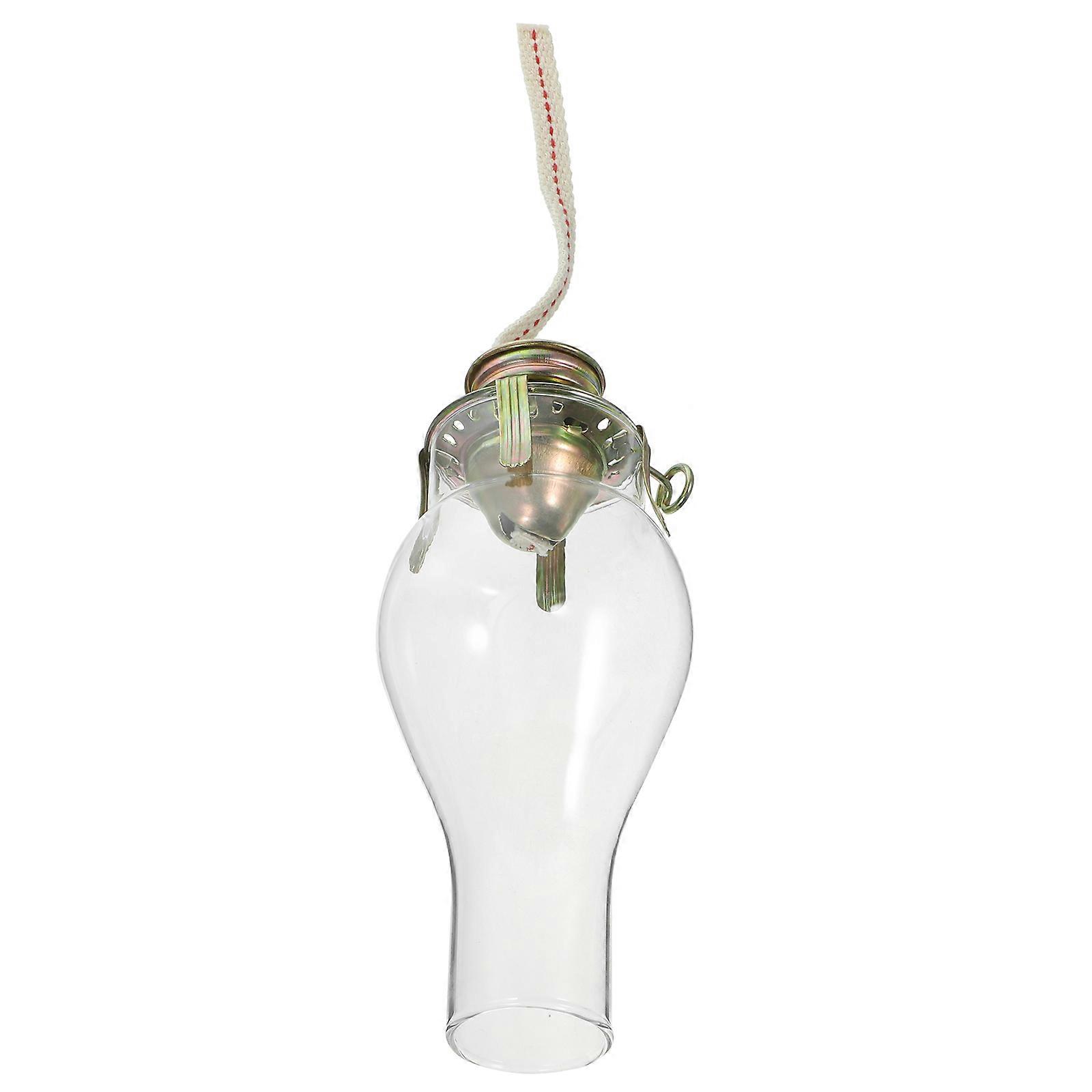 Replacement Clear Glass Oil Lamp Shade With Windproof Holder For Home Decor In Assorted Color - 1 Set
