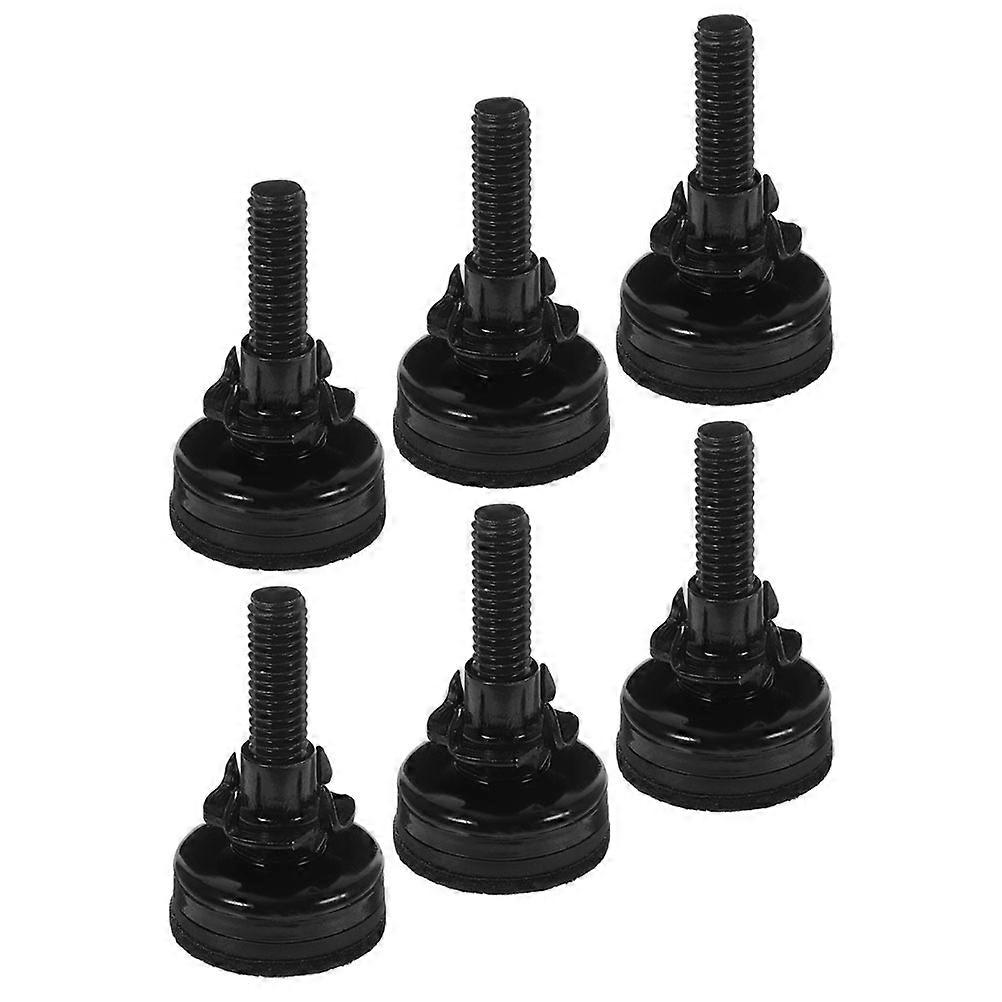 Leg Leveler 6Pcs Adjustable Screw On Height Adjustment For Furniture Home Workspace Black