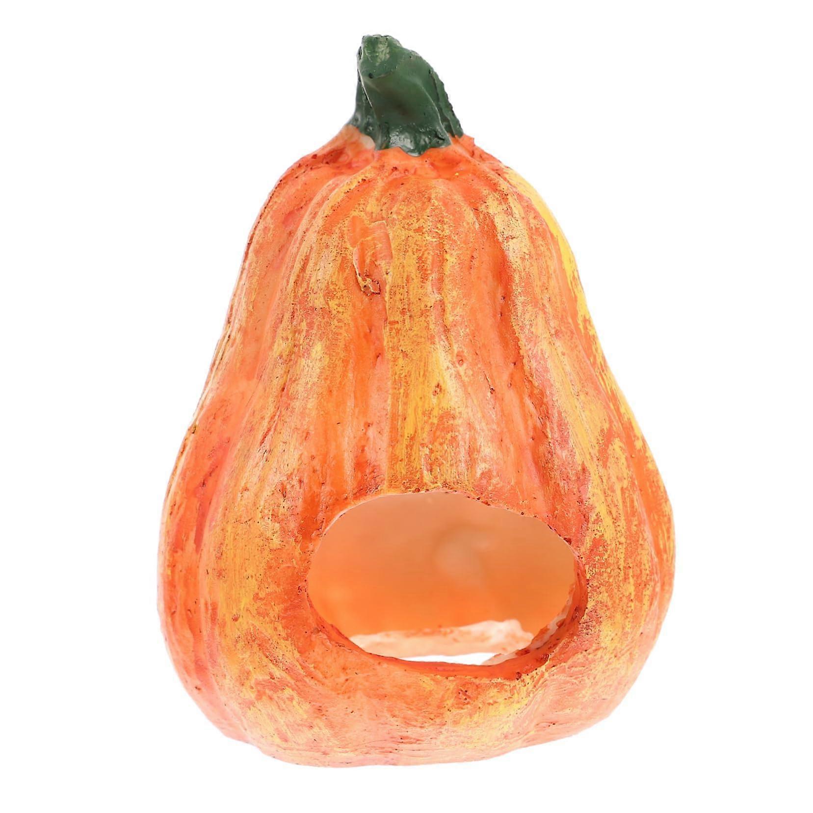 Pumpkin Shaped Aquarium Cave Decorative Resin Hideout for Fish and Shrimp, Waterproof, Ideal for Aquariums and Terrariums