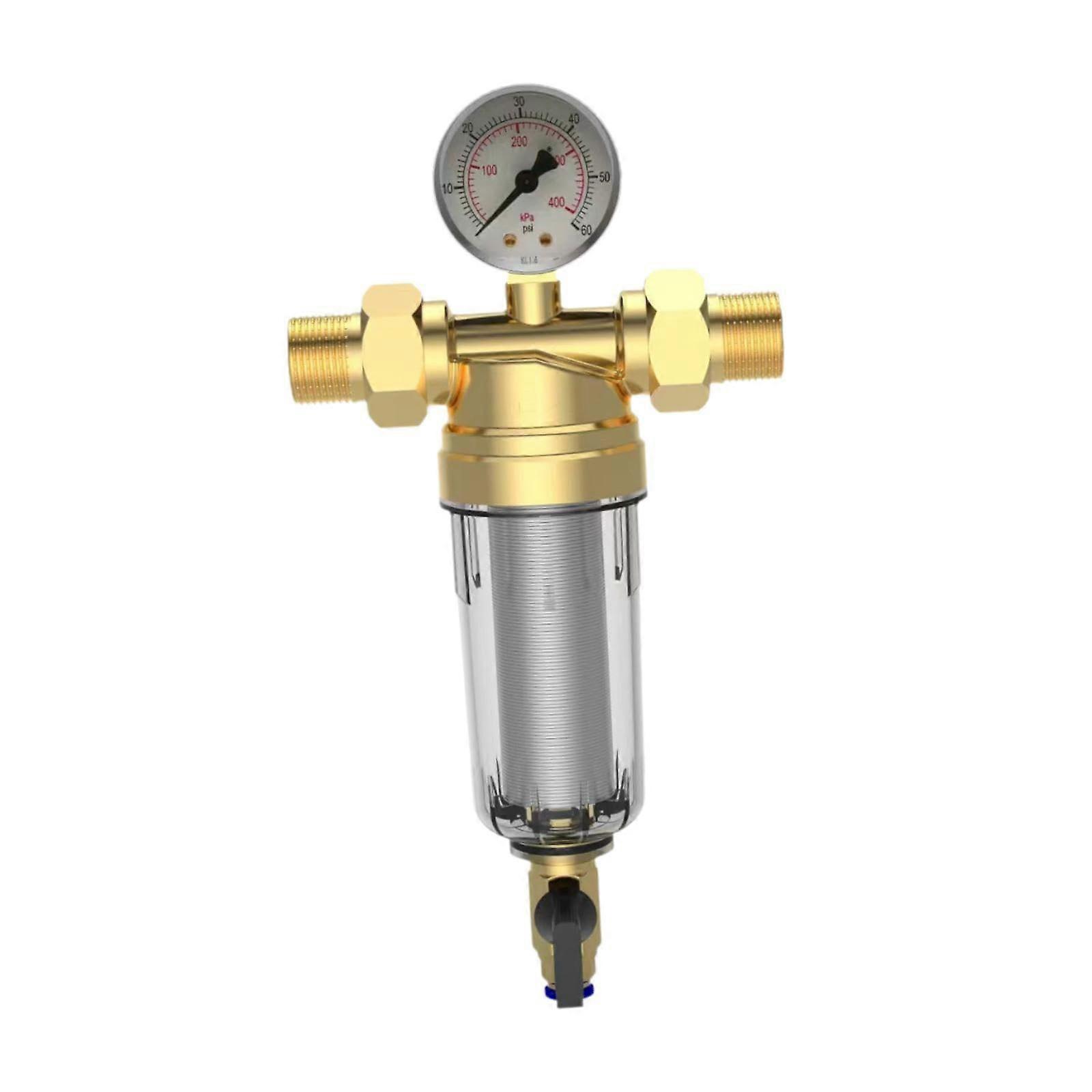 Backwash Filter, Whole House Water Filter Housing, Reusable Down Water Filter System for Home Bathroom, G4 Model