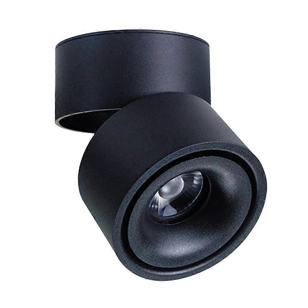 Portable LED Home Downlight 6500K 7W Durable Ceiling Spotlights with Adjustable Round Lighting Head Lamp for Home Black