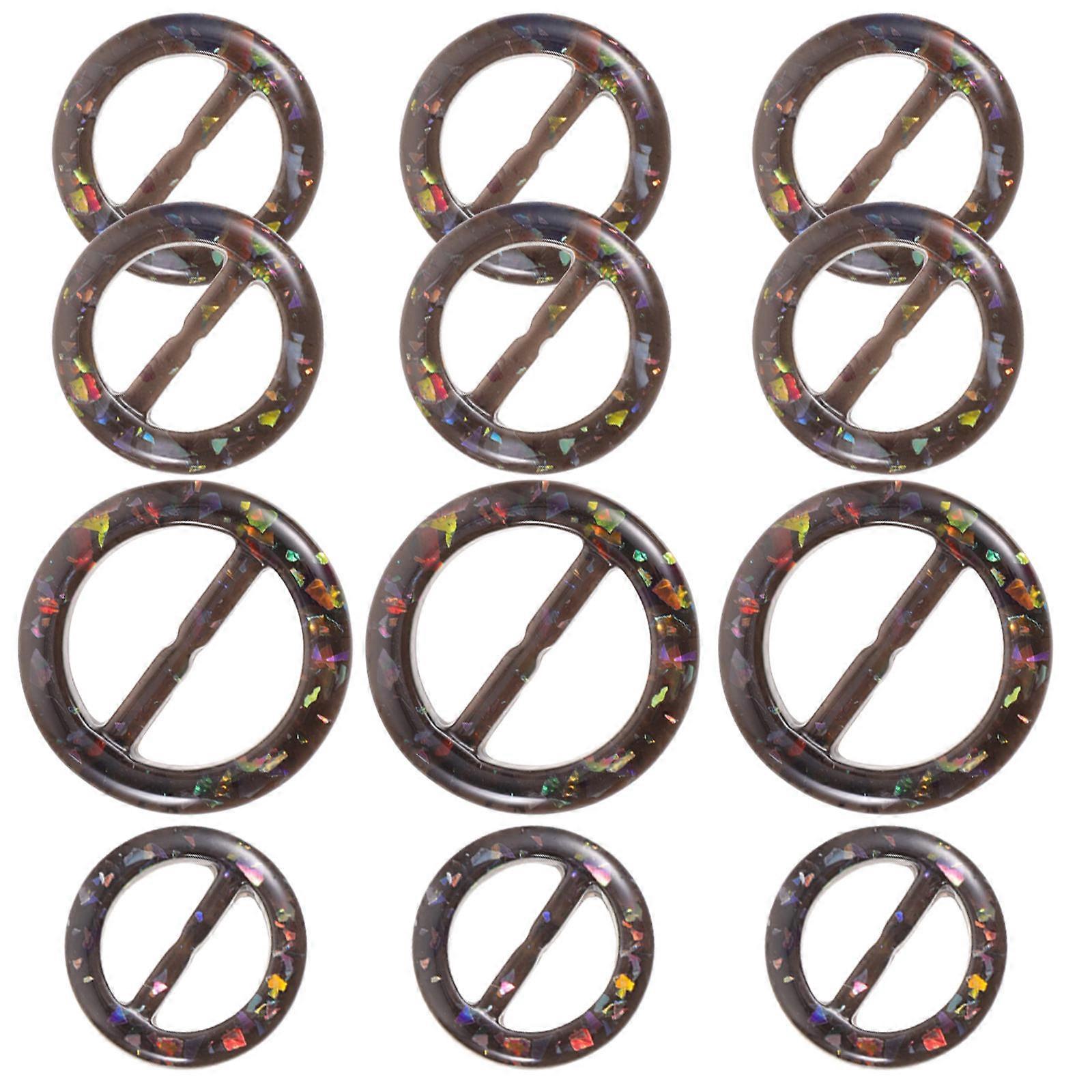 30Pcs Circle Scarf Buckle For Women Suitable For Prom Weddings T-shirt Tightening Brown Durable Resin Materials