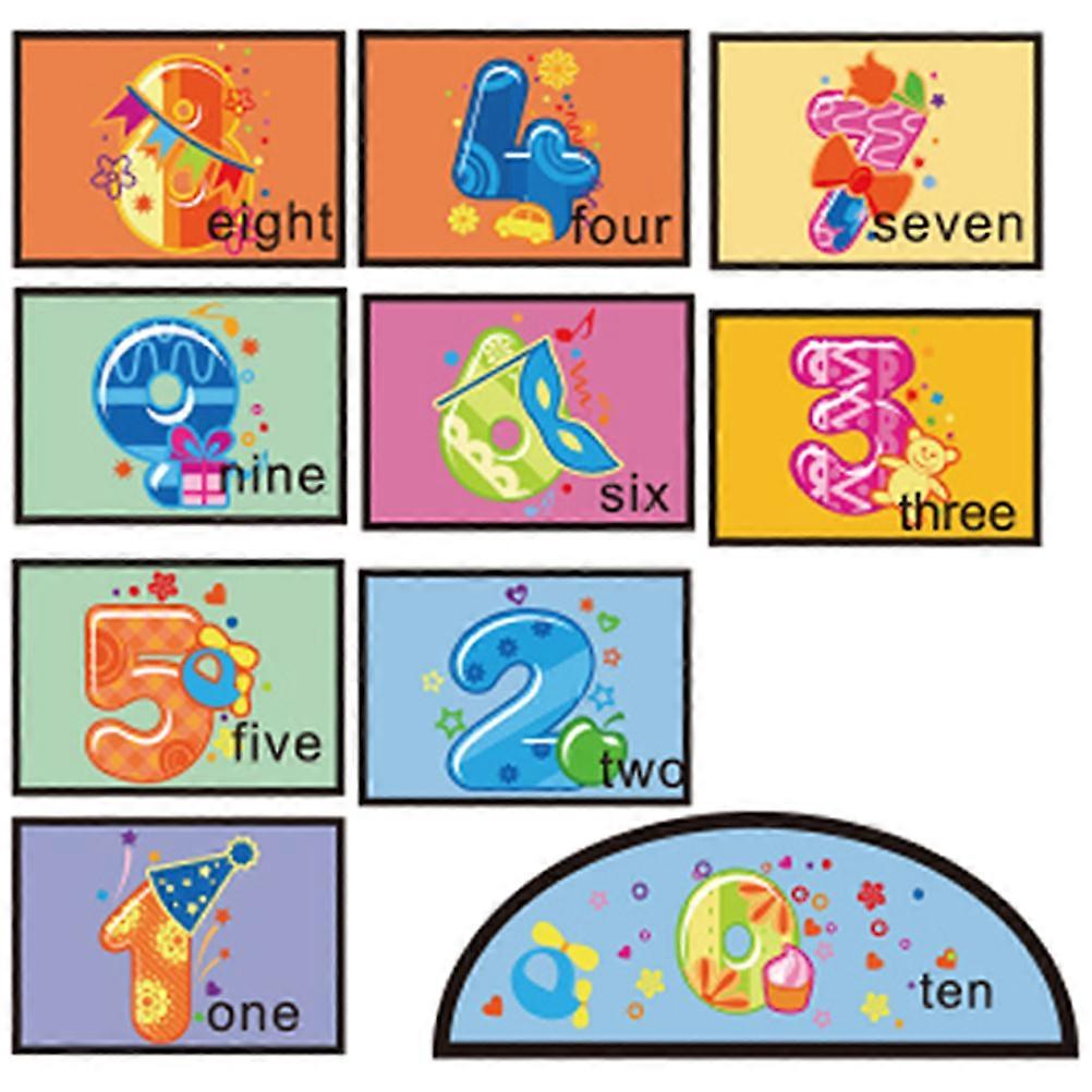 Educational Cartoon Floor Decals For Parents Rainy Day Activities Non-Damaging 1 Set