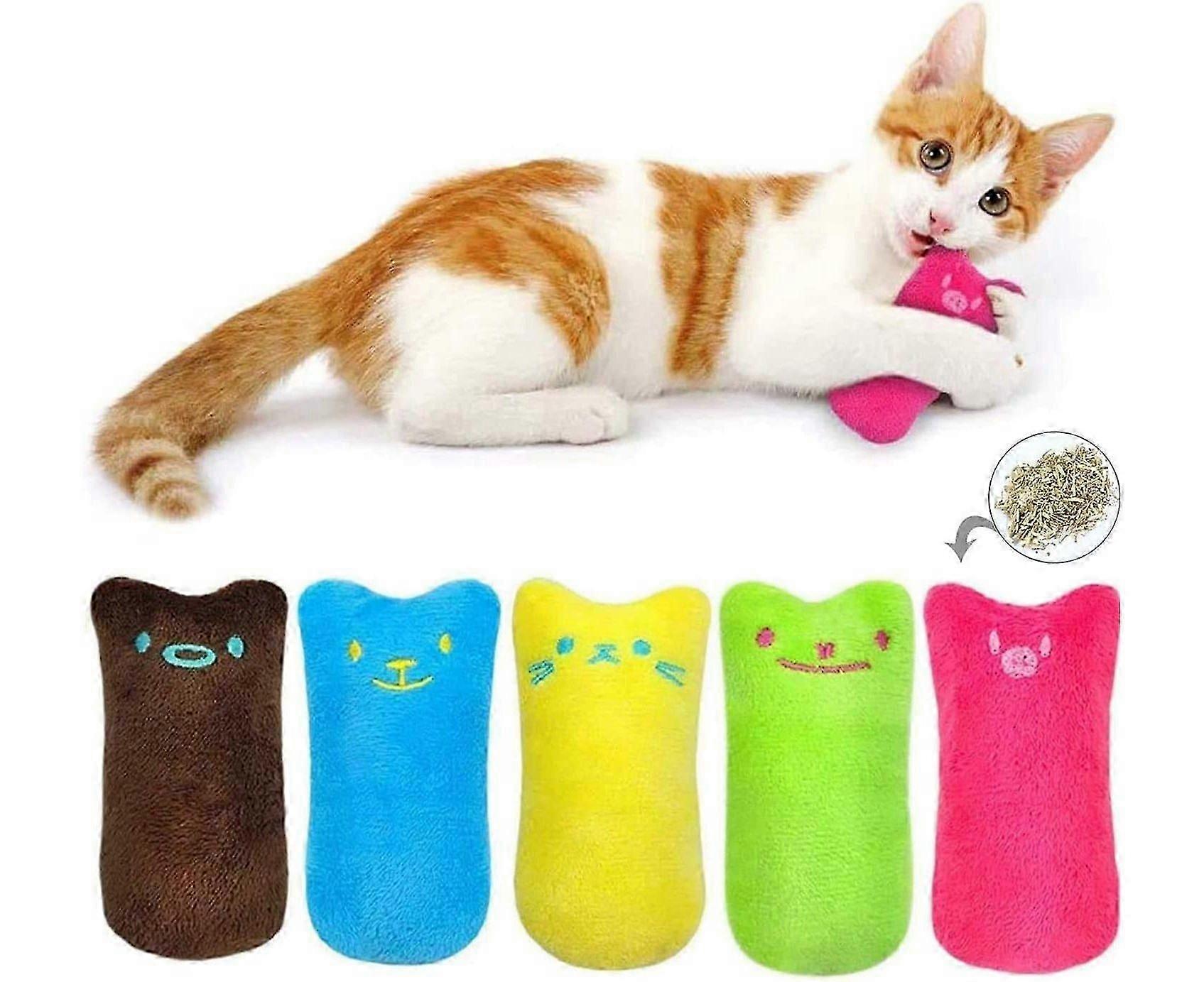 Catnip Plush Toys 10 Pcs Plush Thumb Shaped Cat Toys Interactive Chew Toys Catnip Toys Set Plush Toys Suitable for All Cats and Kittens