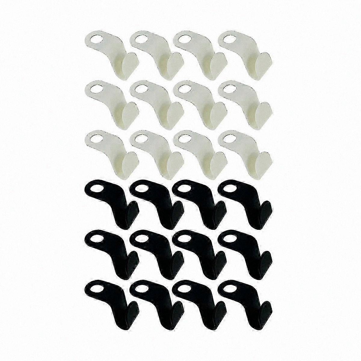 Clothes Connector Hooks, Black and White Sturdy Plastic Hooks for Hangers Space Saving