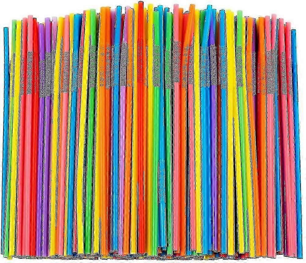 500 Pcs Colorful Flexible Plastic Straws, Bpa-free Disposable Bendy Straws