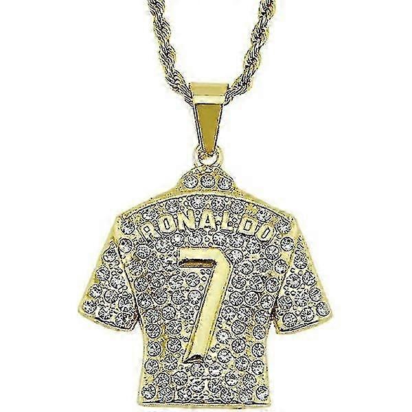 Naszyjnik z męską koszulką piłkarską, naszyjnik Hip Hop Ronaldo No. 7 2025
