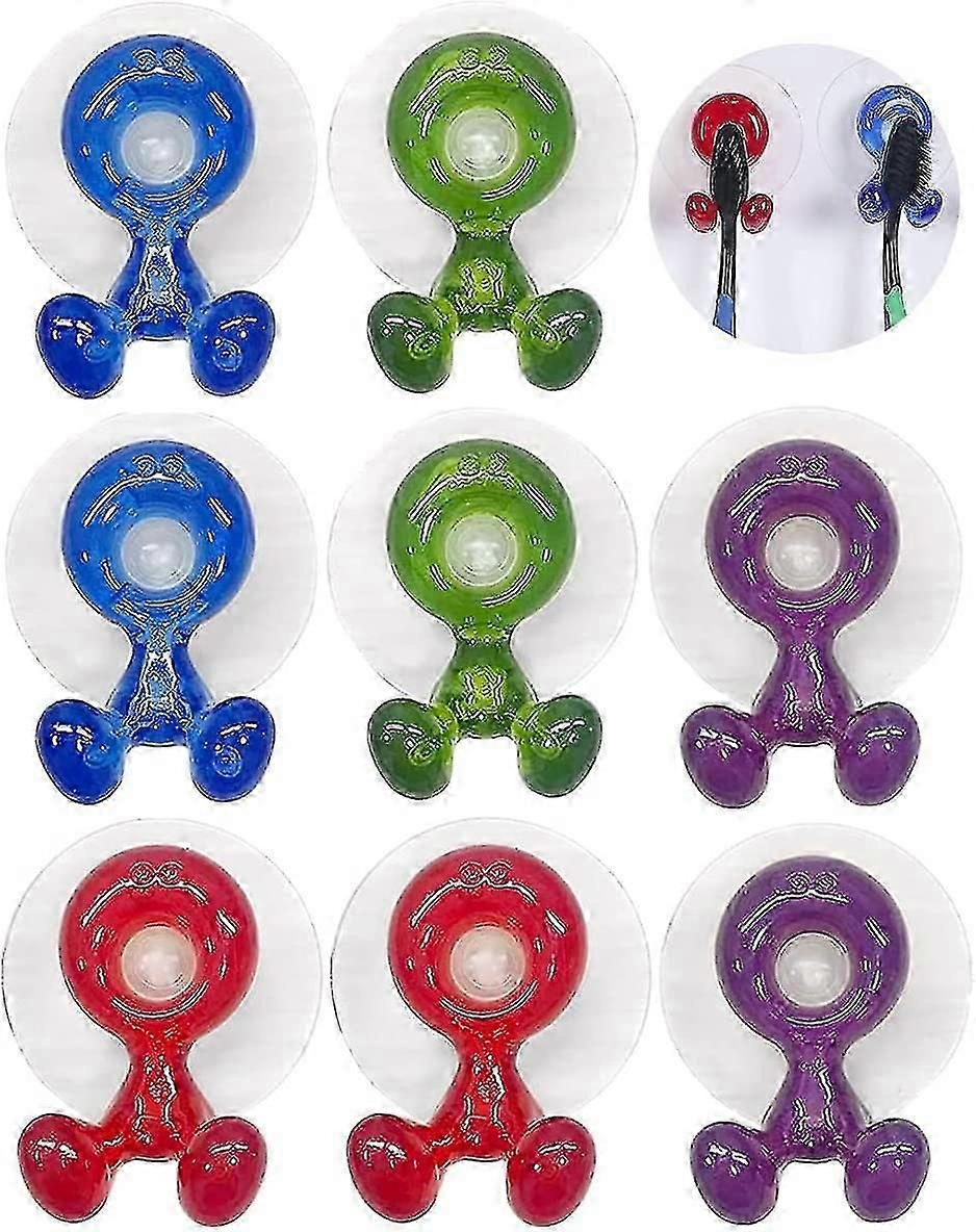 Hammasharjapidike imukupilla, 8kpl söpö seinälle asennettava hammasharjapidike lasten hammasharjapidikkeet kylpyhuoneeseen Uudelleenkäytettävä ilman porausta peilille