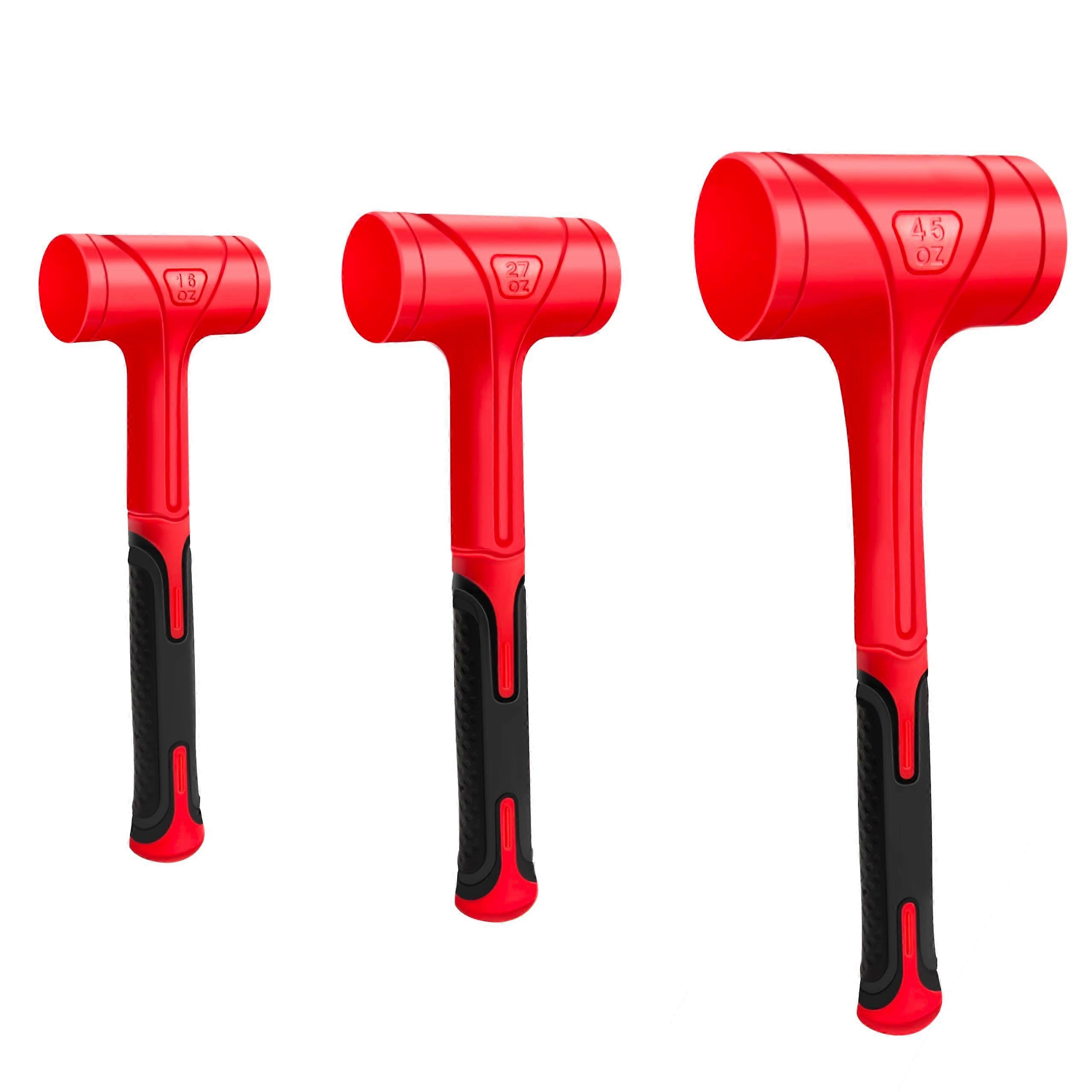 3-Piece Teardrop Non-Rebound Hammer Set For Carpentry And Woodworking Projects