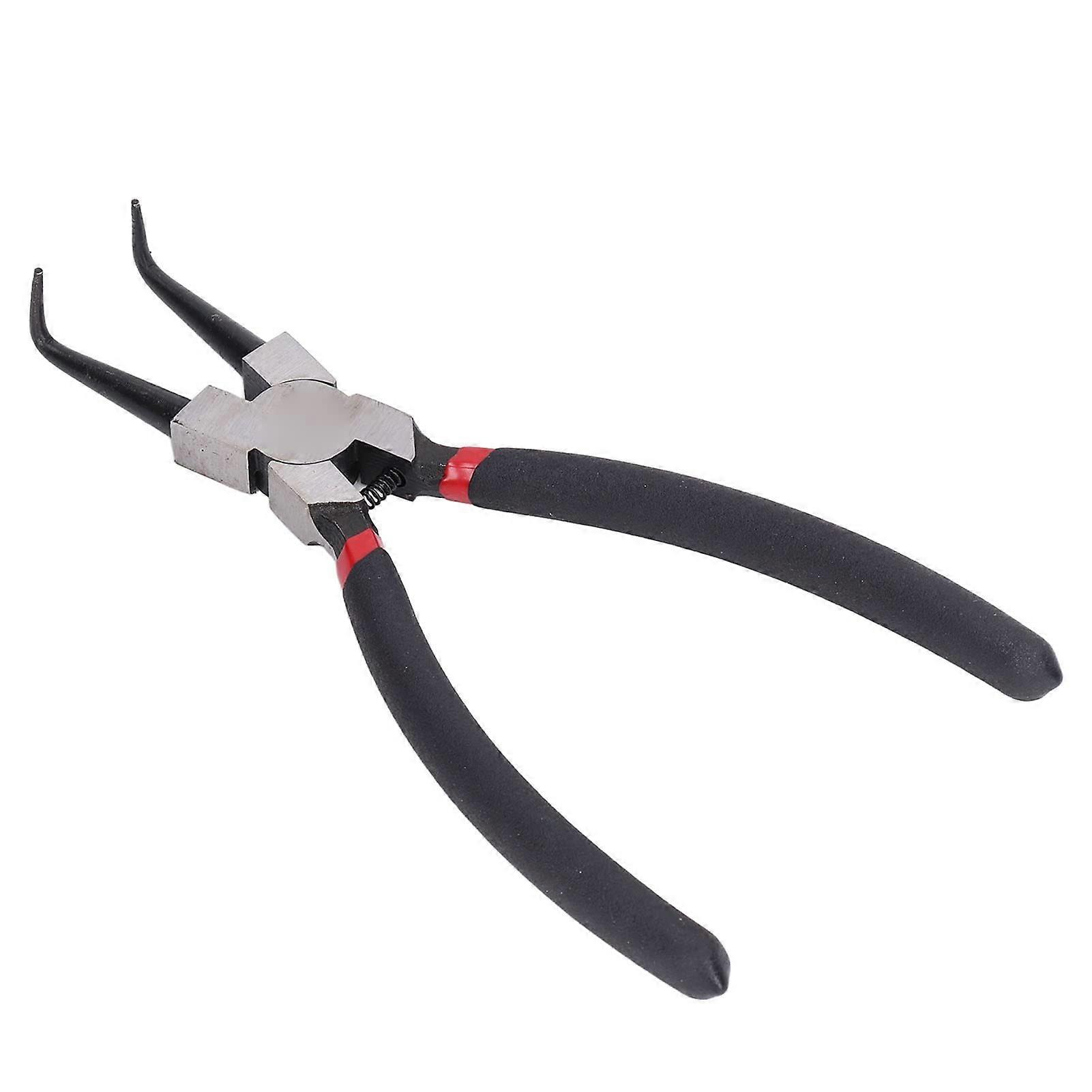 9inch Circlip Plier with Curved Jaw, Easy to Use, Carbon Steel and Rubber, for Snap Ring Installation and Repair