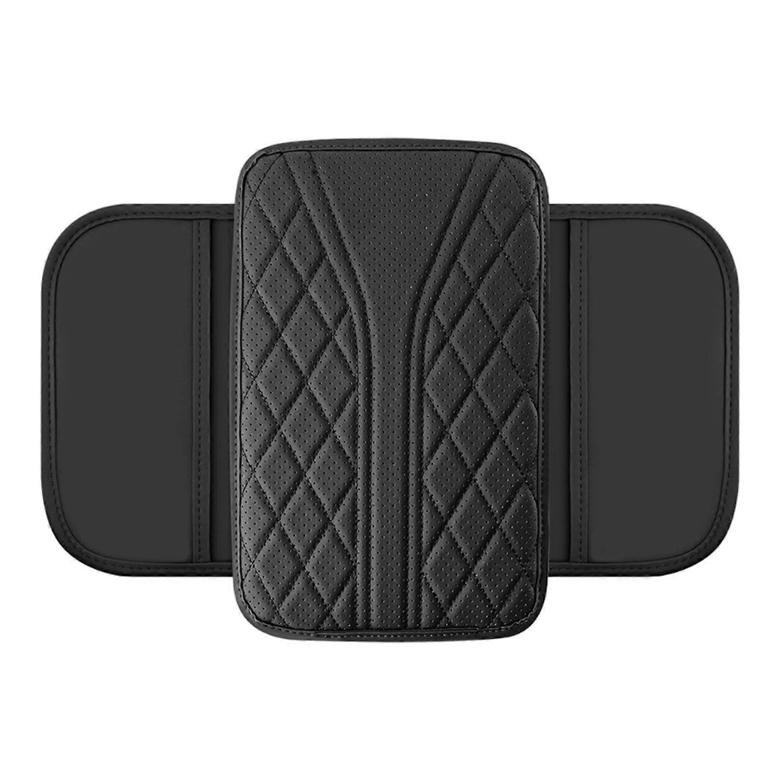 Car Armrest Centre Console Cushion Soft Car Console Riser Pad (Black)
