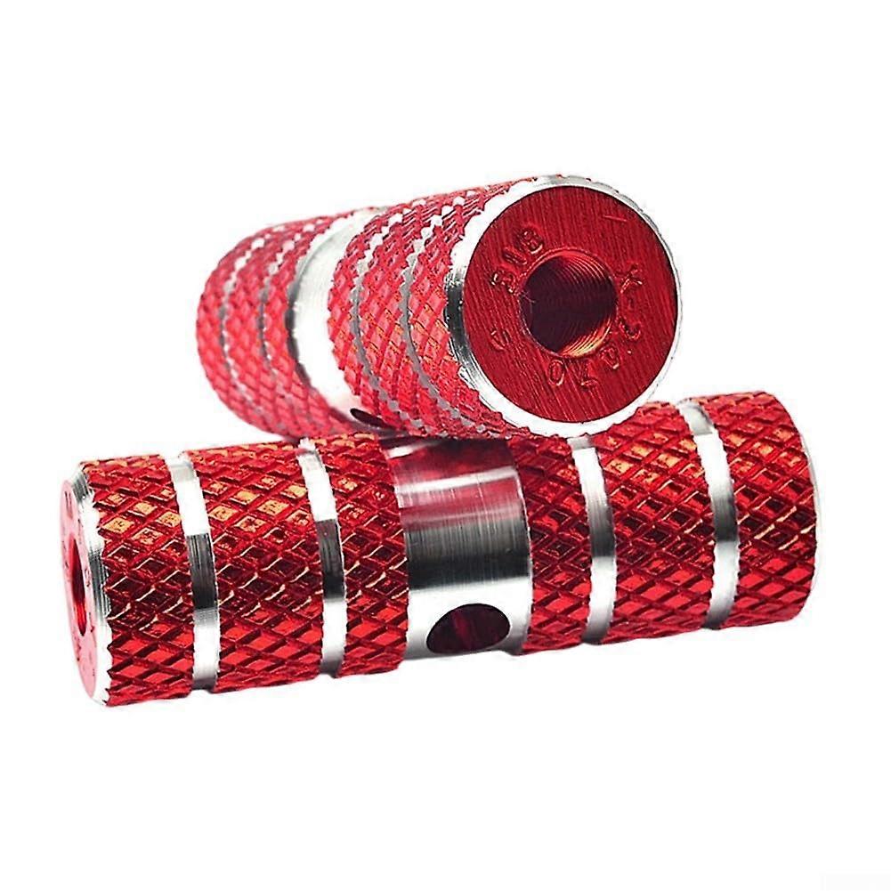 Aluminum Alloy Bicycle Pegs for Stunt Riding and Mountain Bikes - 2 Pairs, Red, Durable and Lightweight