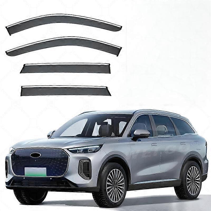 Windabweiser Autofenster for Chery Tiggo 9 MK2 2024+ Silver Rain Guard, Durable Window Ventilation Shield Accessory
