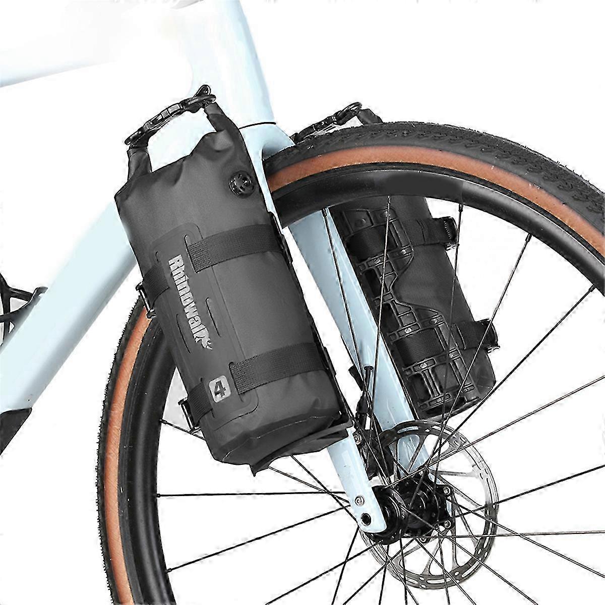 Rhinowalk 4L Bike Fork Bag - Quick Release, Waterproof, Cycling Fork Rack for Backpacking Storage Lugg
