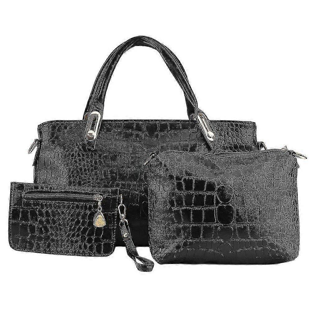 Dreiteilige Schultertasche für den Krokodilstil