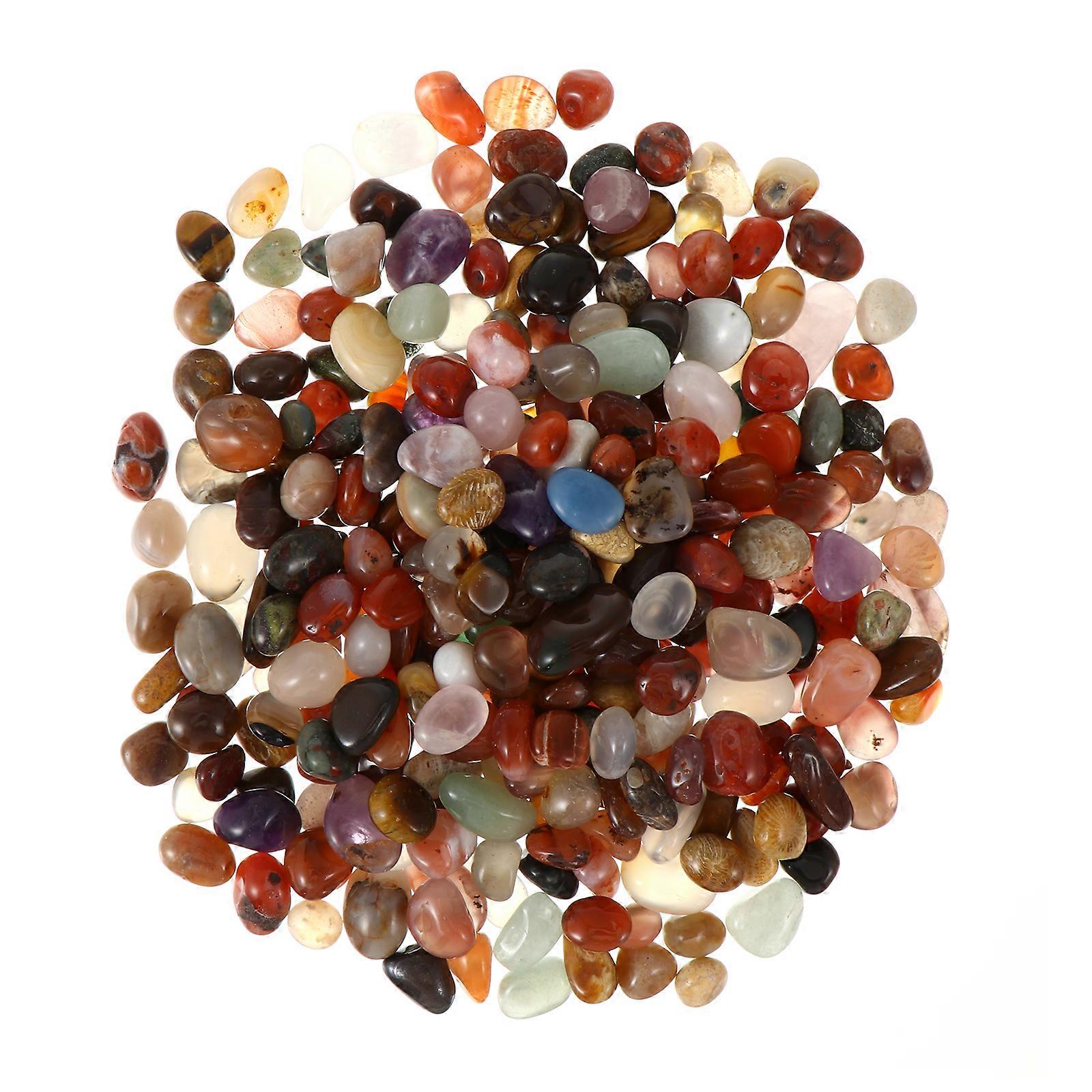 500g Polished Yuhua Stones for Flowerpot Decor Assorted Color Durable Natural Stone Planter