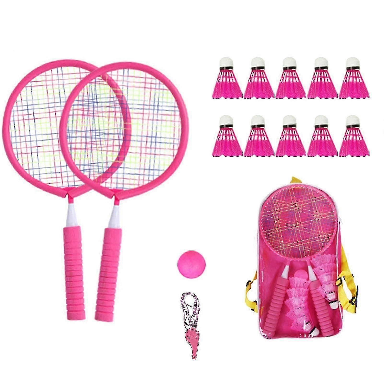 Children's Badminton Racket Set, Mini Badminton Set with 10 badmintons for Children from 2-12 Years