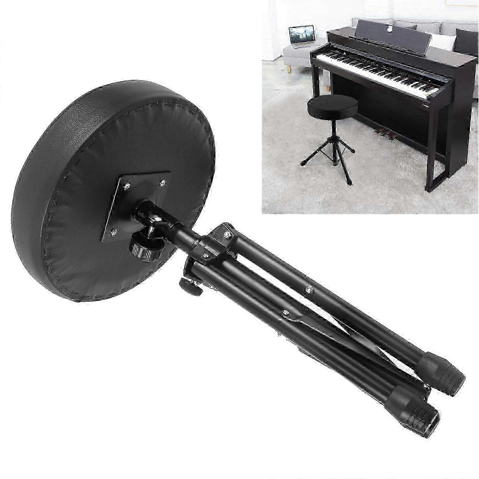 Rotatable and Collapsible Padded Drum Throne Stool for Drum Set Accessories