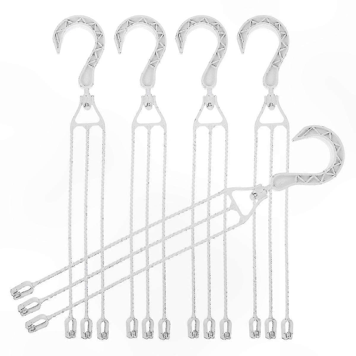 White Plastic Hanging Chains for Planters, 360° Rotatable Hooks, Flower Pot Hangers