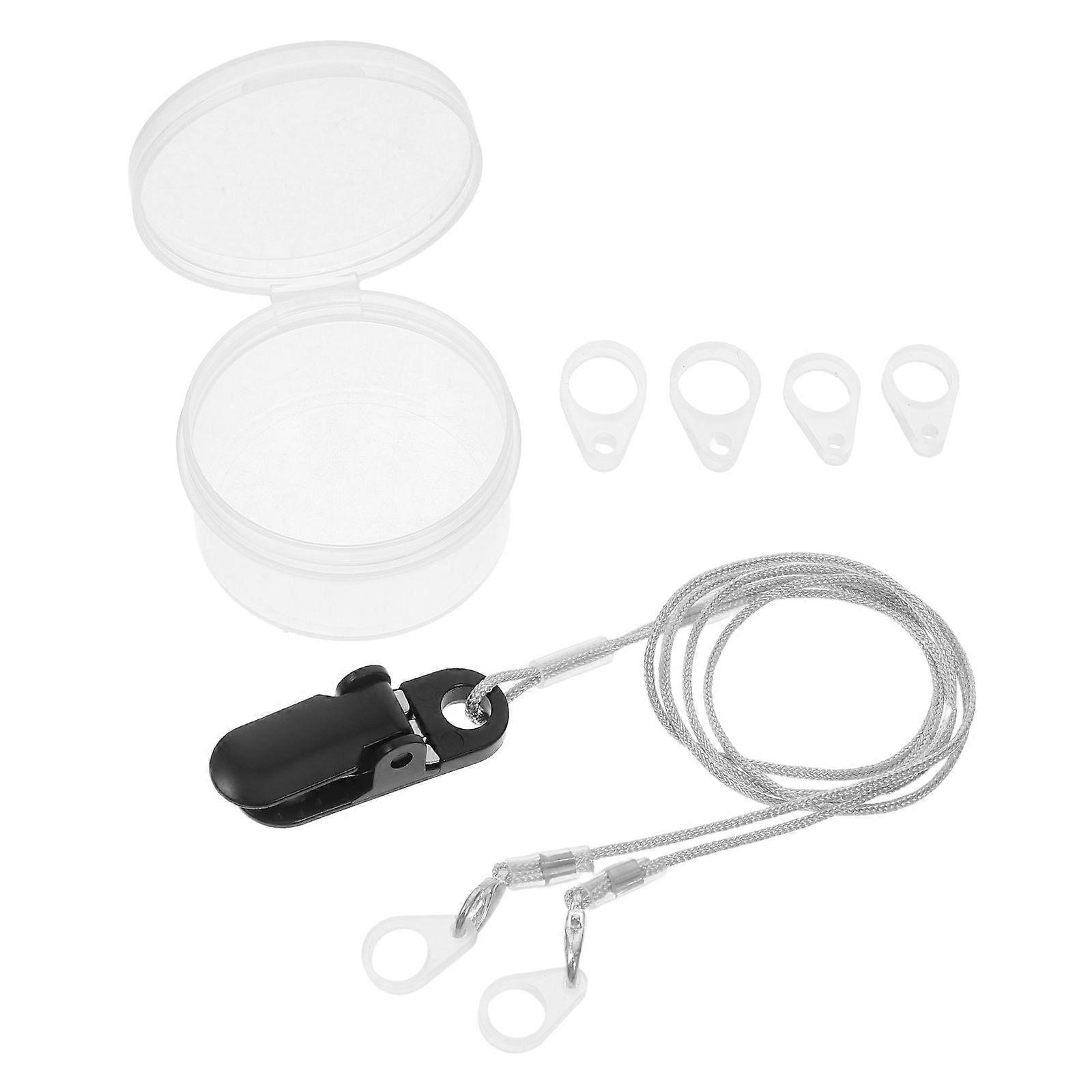 1 Set Adjustable Hearing Amplifier Lanyard Holder String with Dual Secure Clip Anti-Loss Protection Rope for Seniors Adults
