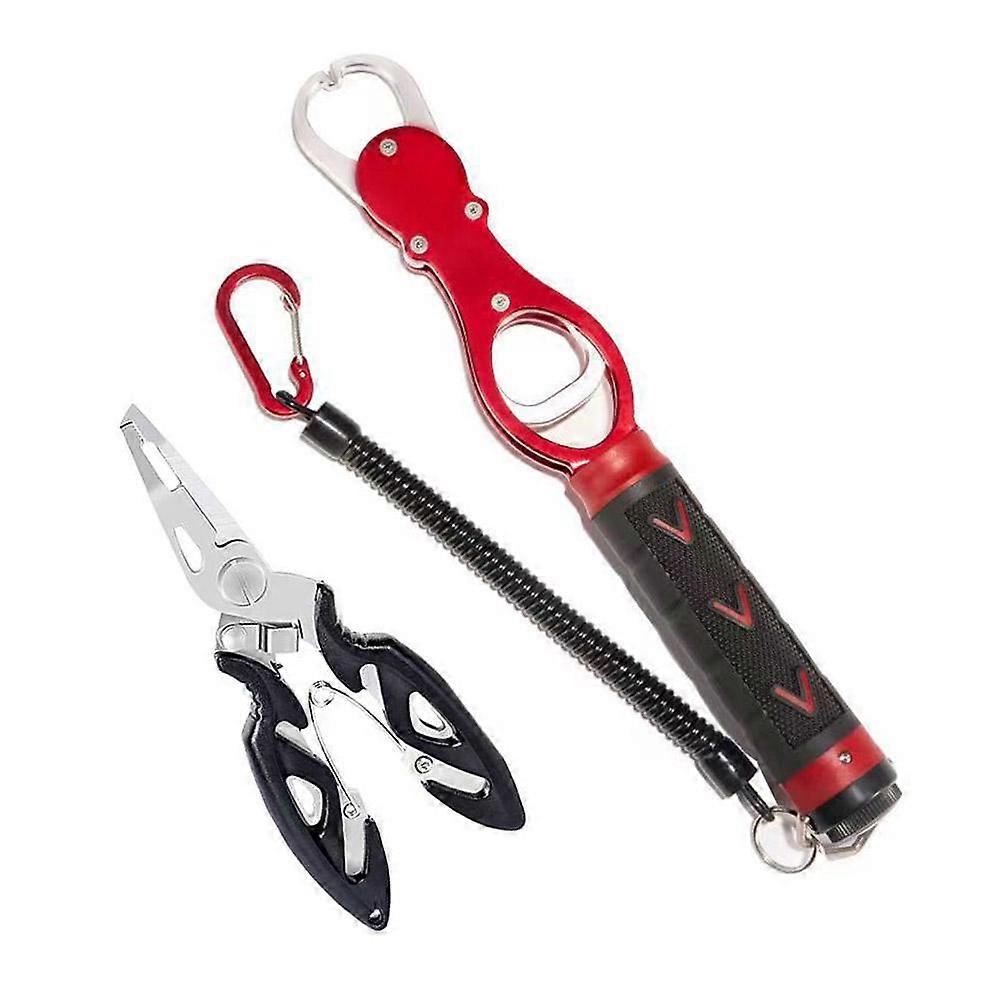 Fish Gripper Plier and Cutting Plier Scissors Kit - Multi-Purpose Fishing Tools for Anglers with Ergonomic & Durable Design