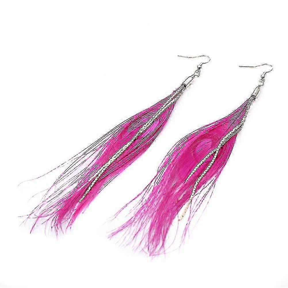 Bohemian Feather Tassel Drop Earrings - Módní dlouhé náušnice s háčkem pro ženy