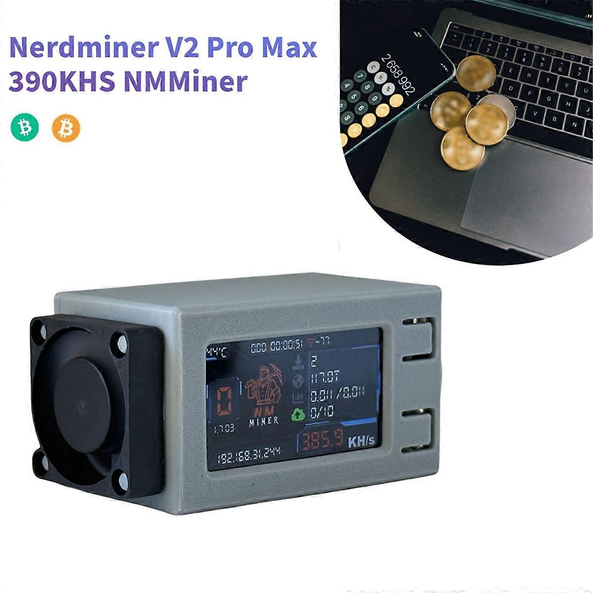 Nerdminer V2 Pro Max NMMiner with Cool Fan 390KH/S Solo Lottery Miner  Bitcoin Crypto Miner