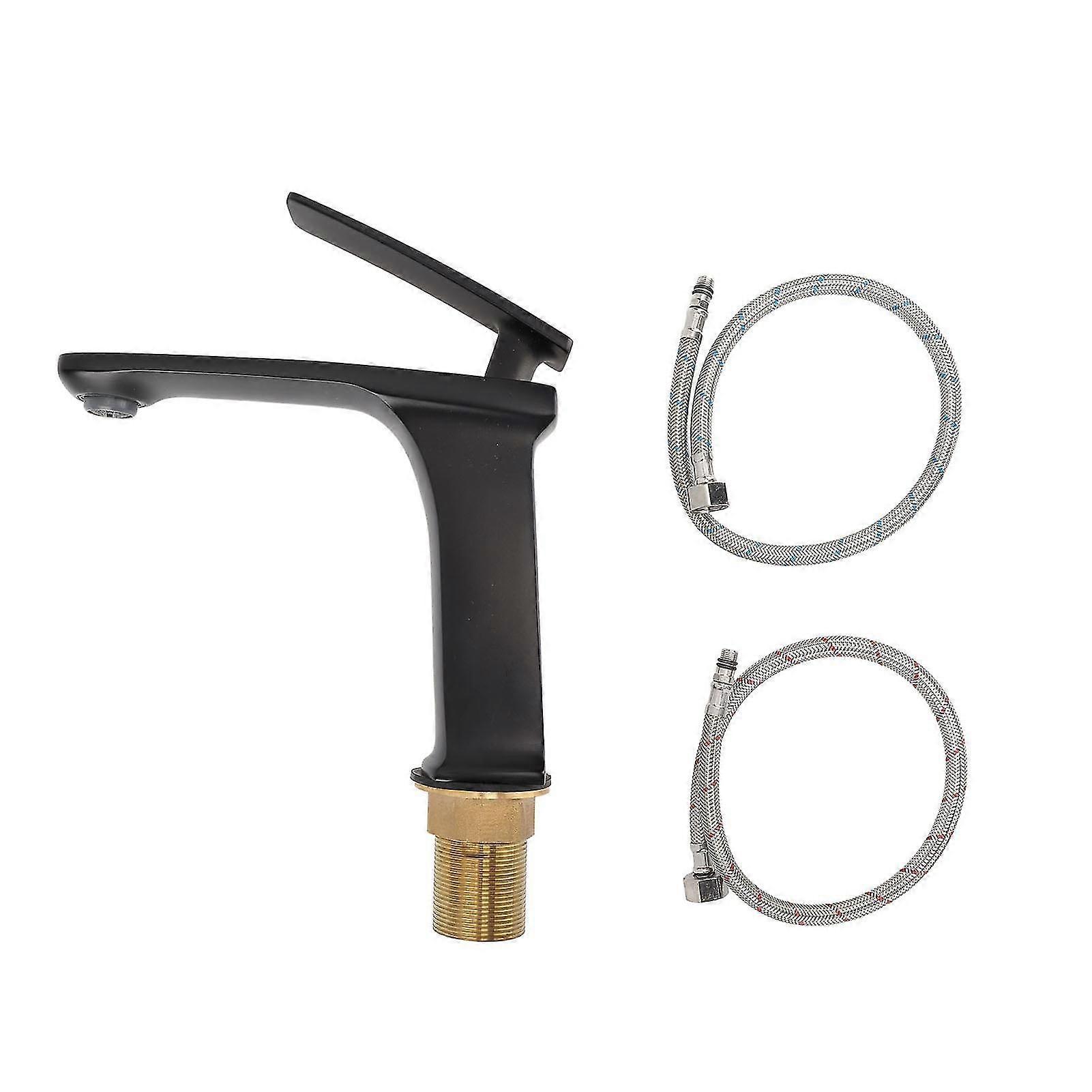 صنبور حمام أسود غير لامع، أنيق وجميل، لا يتلاشى ولا يتغير لونه، مناسب للأحواض وأحواض الغسيل، يوفر الماء سميكًا